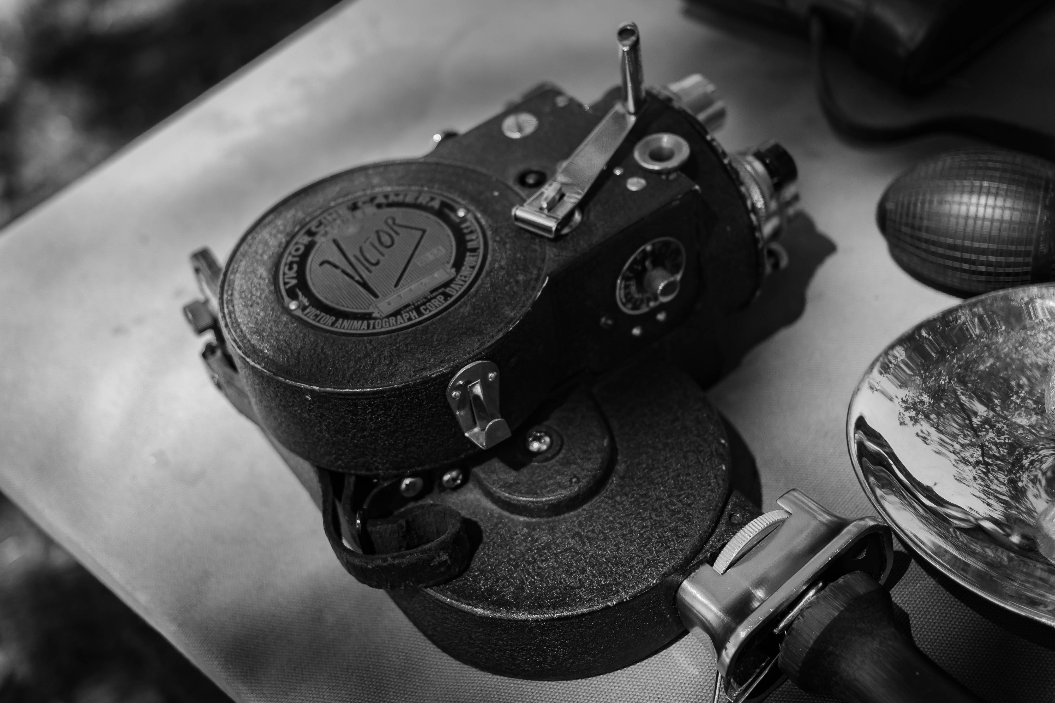camera, equipment, antique, backdrop, focus on foreground, photography themes, text, victor, metal, war correspondent, film history, high angle view, HD Wallpaper