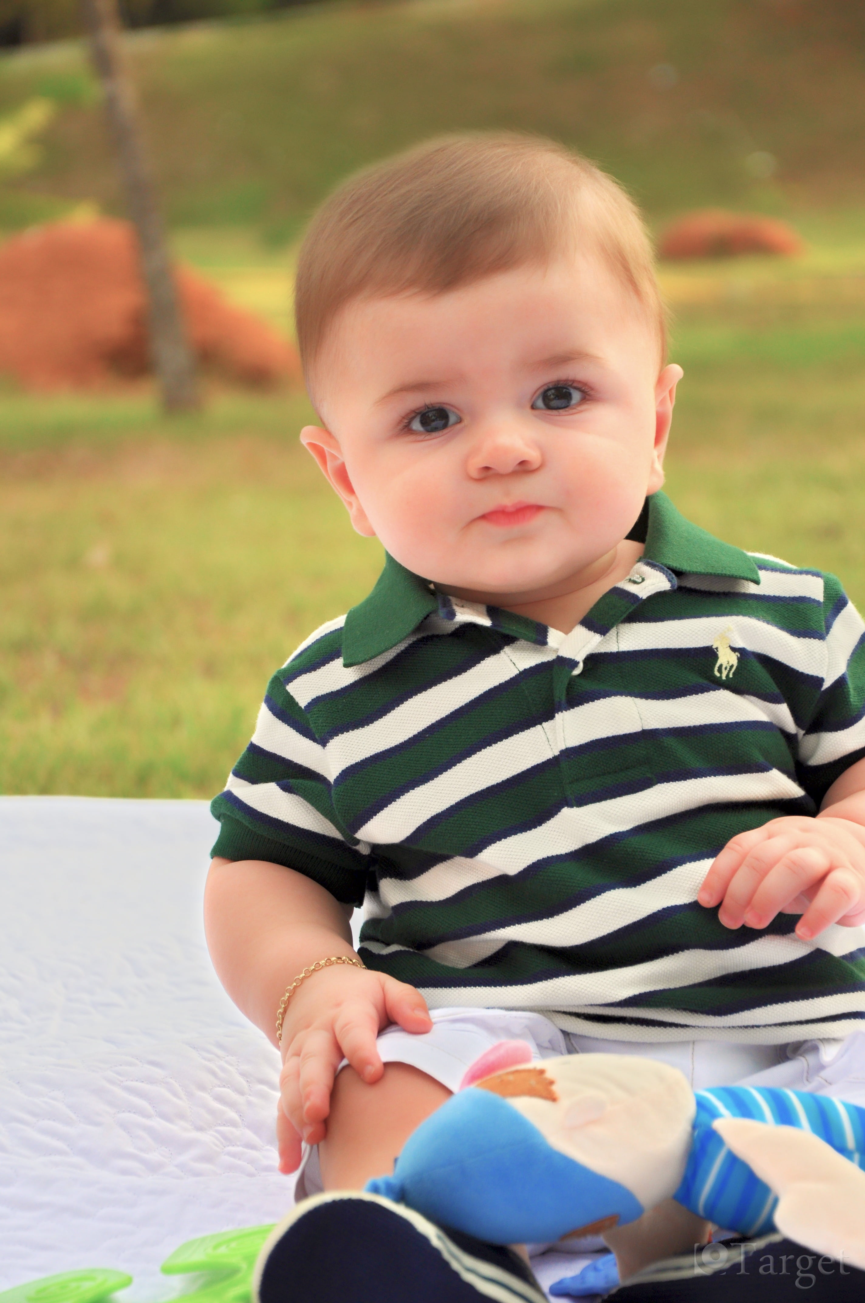todler, bebe, toys, babyhood, one person, portrait, polo shirt, young, 4K, baby, cute, front view, nice smile, looking at camera, boys, striped, innocence, Phone HD Wallpaper