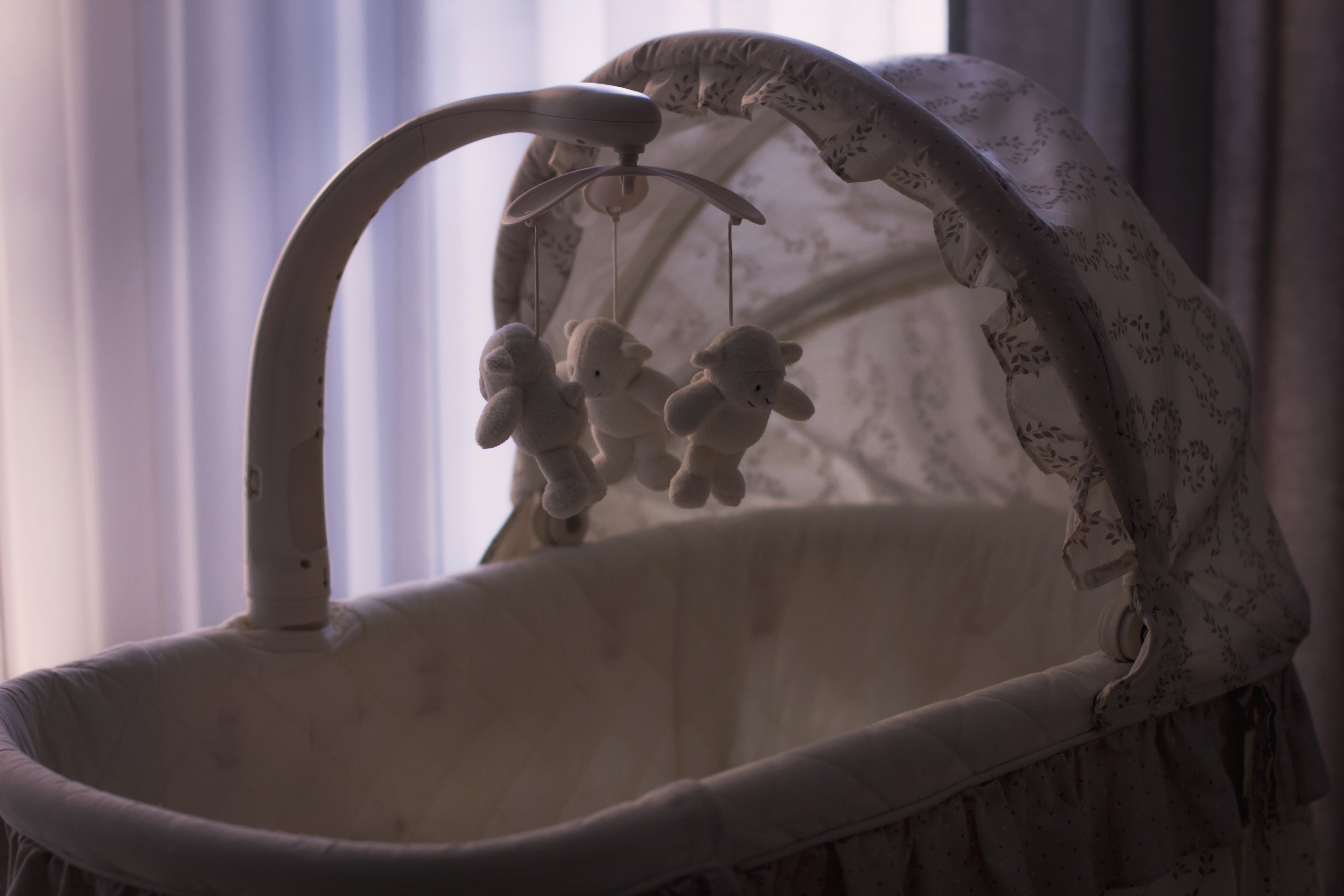 representation, crib, window, home interior, curtain, craft, adult, 5K, mobile, statue, cradle, beside, female likeness, close-up, bassinet, domestic room, HD Wallpaper