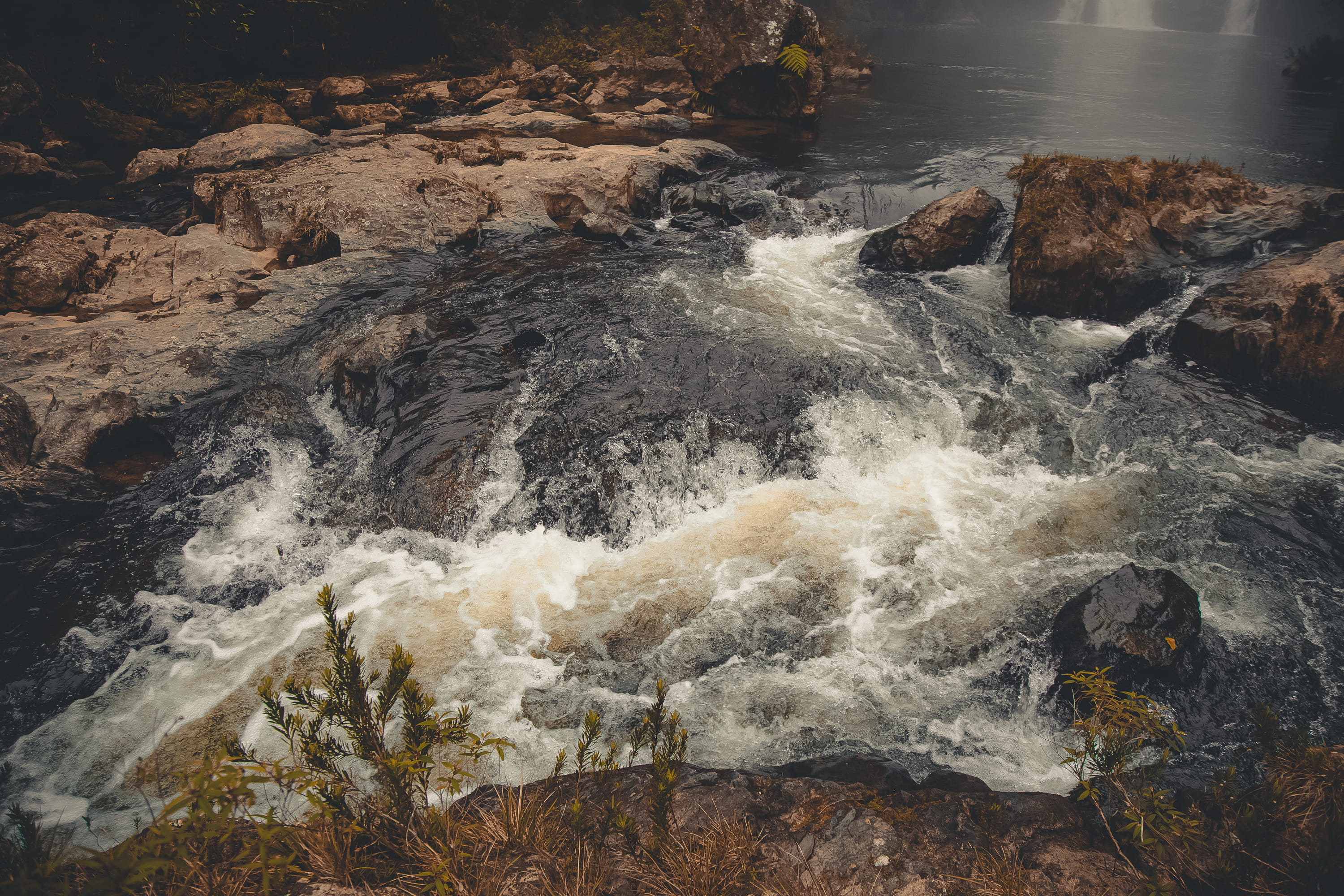 long exposure, rock - object, water, saopaulo, beauty in nature, solid, motion, outdoors, scenics - nature, flowing, sport, breaking, 2K, land, power, HD Wallpaper