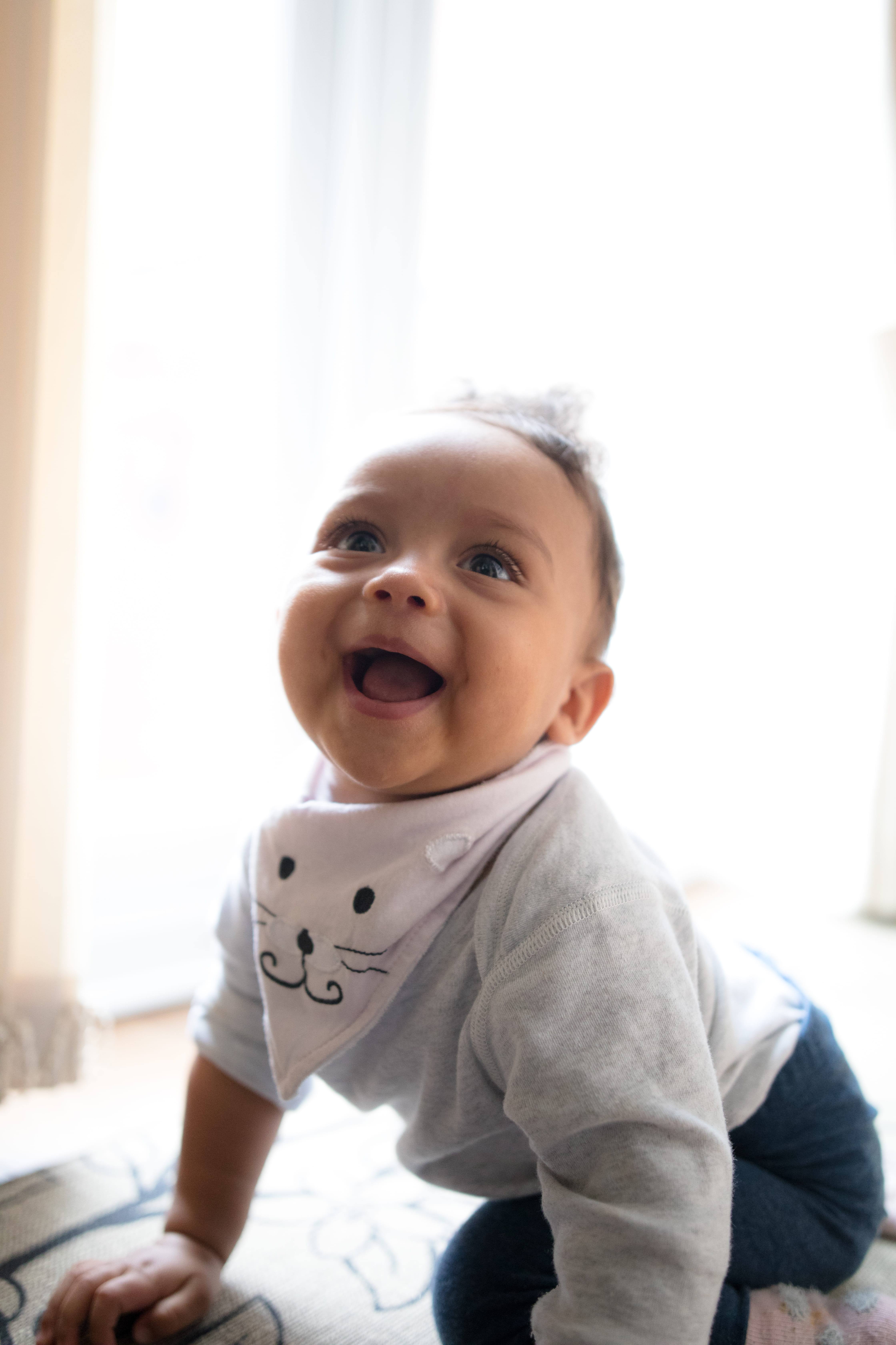 toddler, happiness, happy baby, baby, young, innocence, casual clothing, babyhood, front view, 5K, excitement, happy, baby girl, child, mouth open, indoors, Phone HD Wallpaper