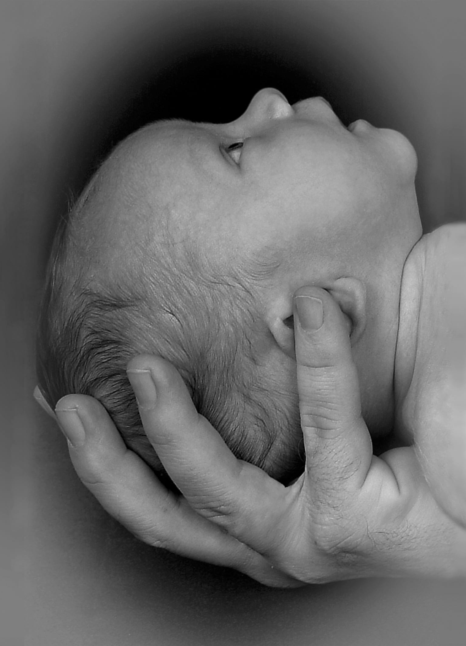 close-up, life, human hand, human body part, cute, young, greyscale, childhood, people, finger, born, bonding, head, new, innocence, baby, hand, newborn, Phone HD Wallpaper