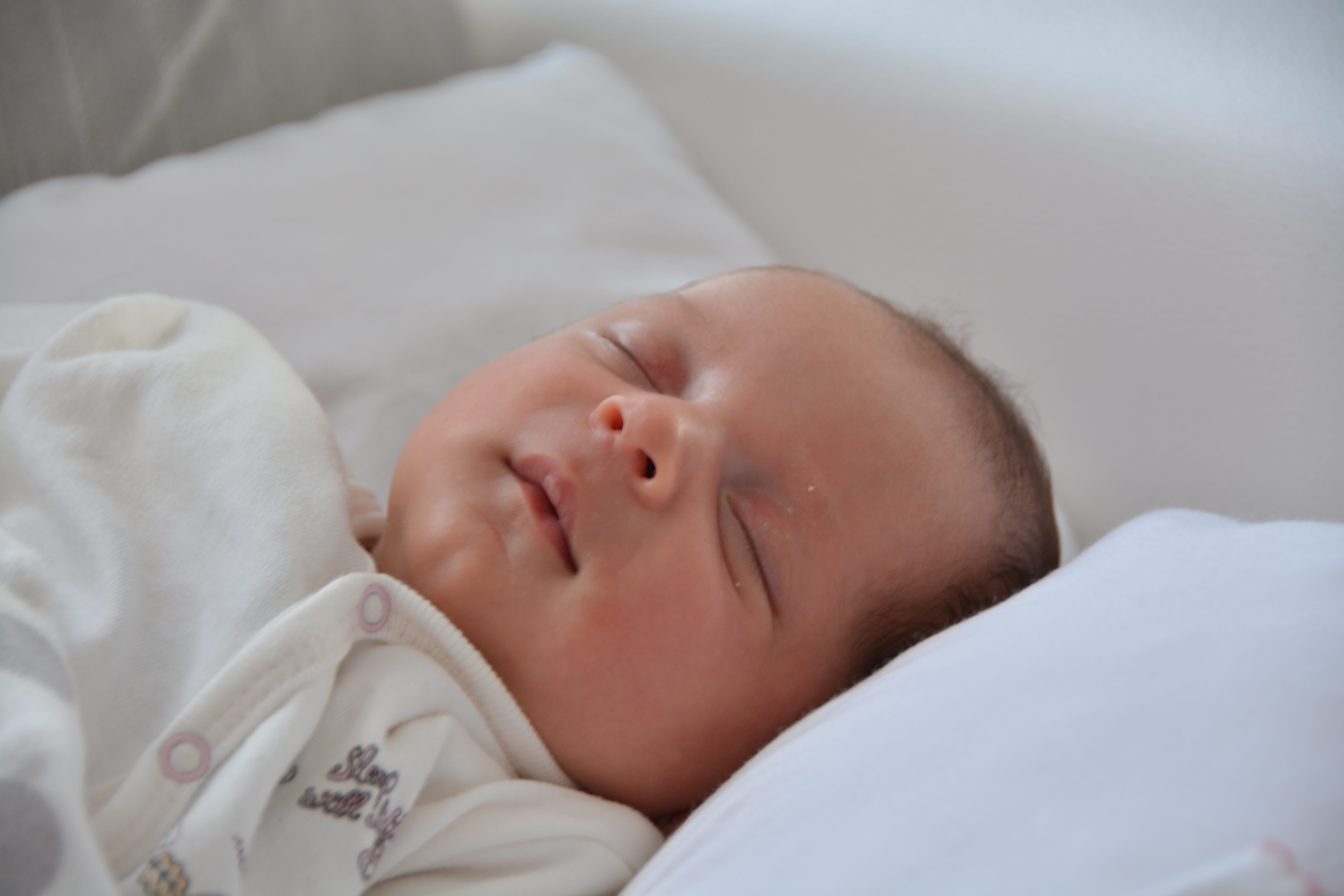 sleep, white, young, headshot, indoors, relaxation, lying down, innocence, princess, newborn, baby, new life, 5K, sleeping, cozy, cute, eyes closed, pillow, HD Wallpaper