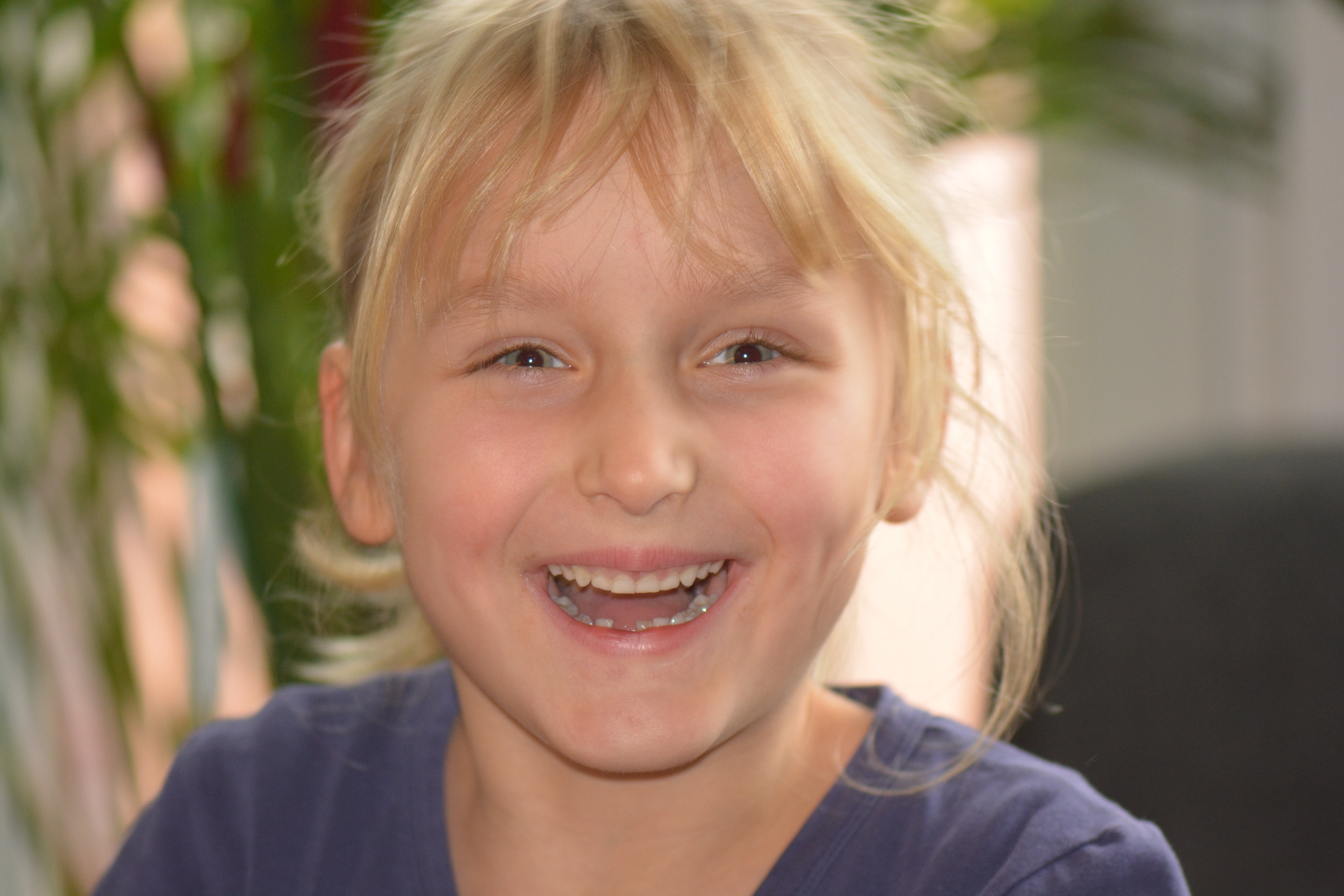 child, hair, teeth, headshot, laugh, gap toothed, close-up, offspring, toothy smile, girl, casual clothing, happiness, hairstyle, smiling, cheerful, emotion, HD Wallpaper