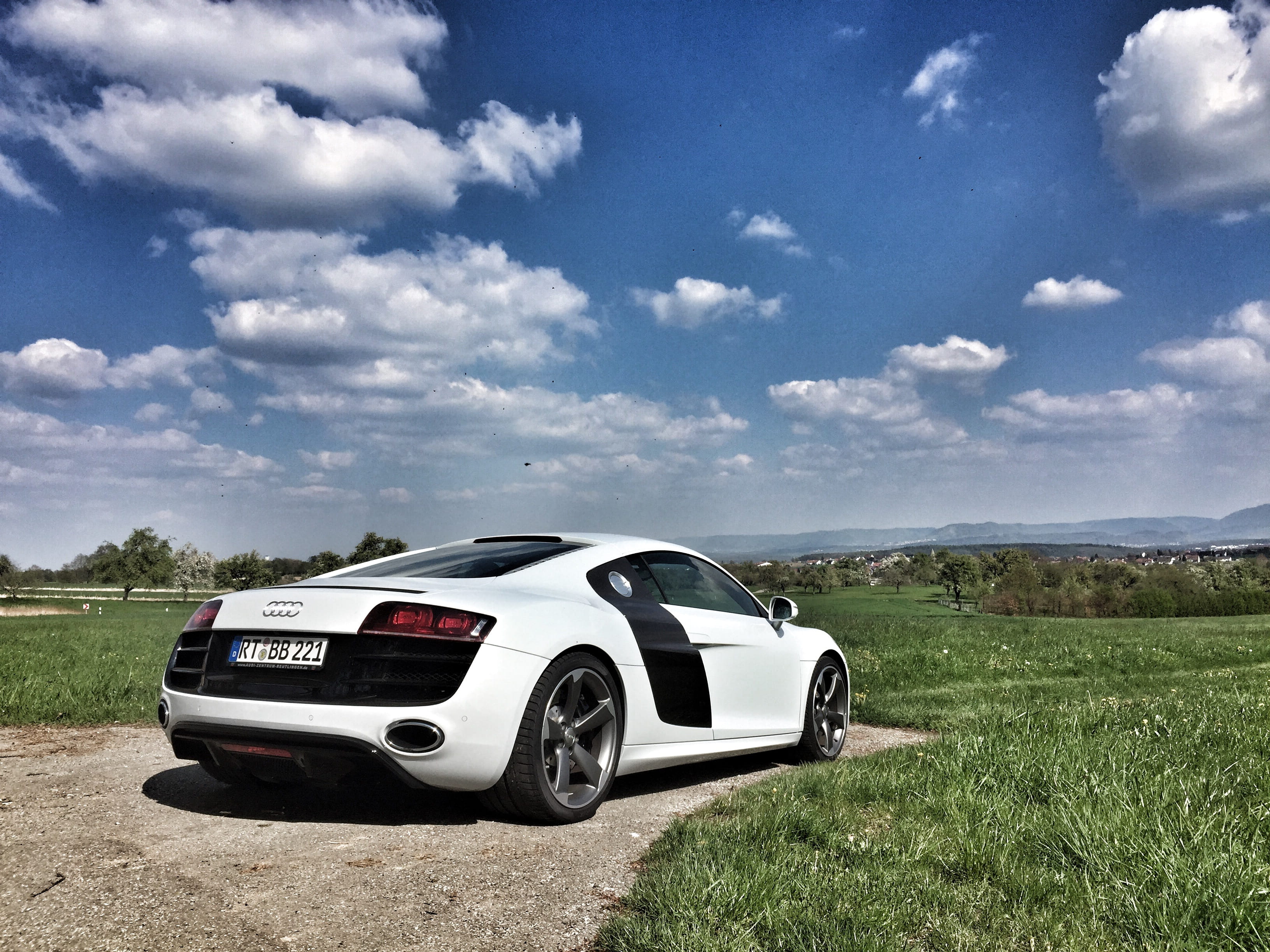 joy of life, day, summer day, speed, landscape, dare, auto, sunlight, background, summer, automotive, pkw, supercar, v10, car, no people, sport, clouds, HD Wallpaper