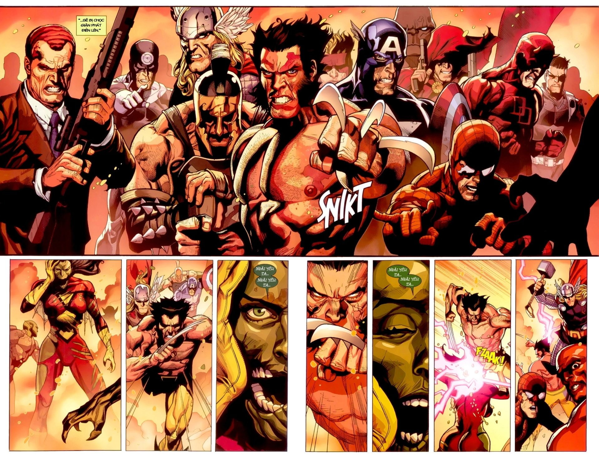 Captain America, Marvel Comics, 1080P, Nick Fury, Bullseye (Marvel Comics), Wolverine, Thor, Comics, Spider-Man, HD Wallpaper