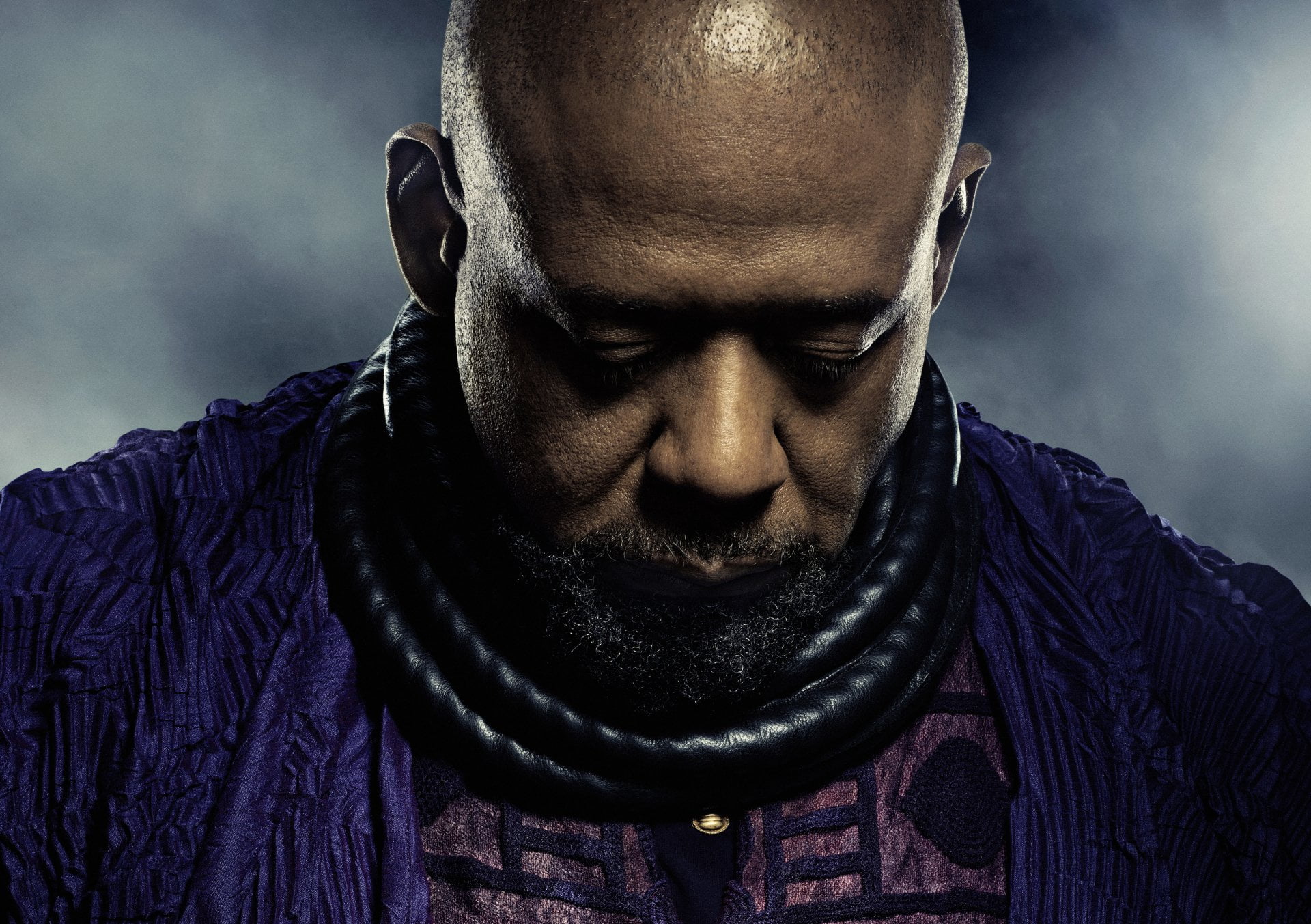 beard, front view, close-up, 1080P, looking at camera, young adult, one person, Forest Whitaker, adult, men, Black Panther (Movie), emotion, serious, black color, HD Wallpaper