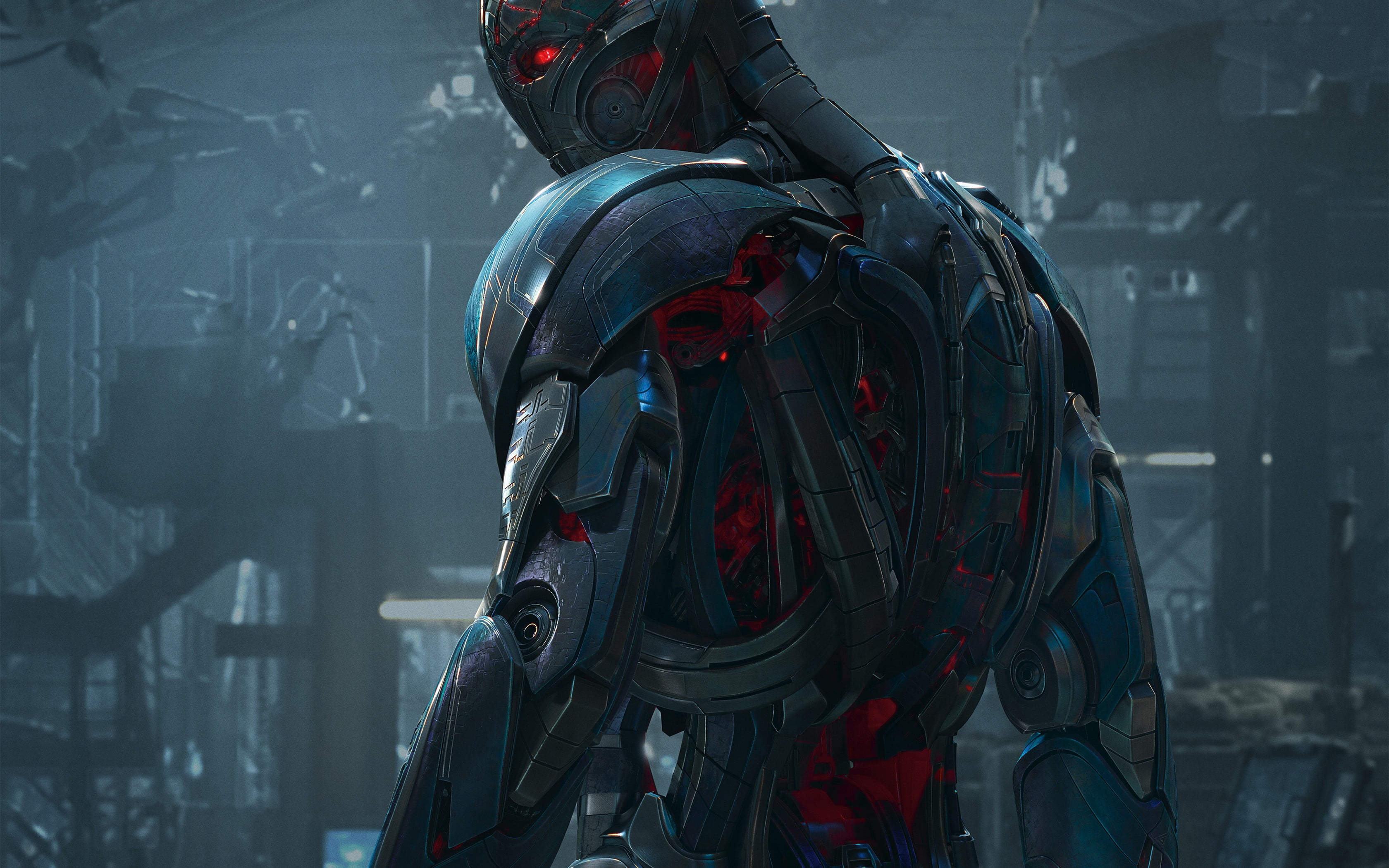 blue, pilot, industry, portrait, day, obscured face, unrecognizable person, rear view, Ultron, robot, people, security, men, aggression, clothing, standing, HD Wallpaper