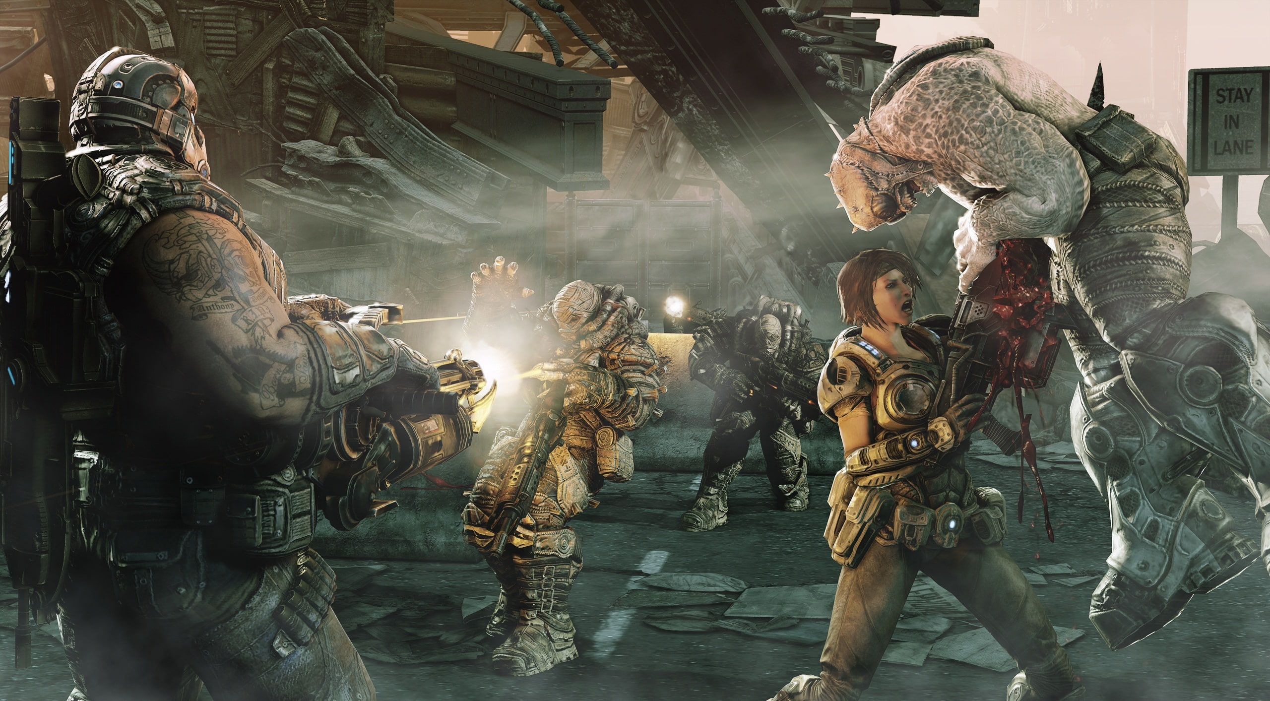 men, armed forces, government, themed, weapon, representation, uniform, headwear, teamwork, gears, war, built structure, standing, Games, clothing, gears of war 3, HD Wallpaper