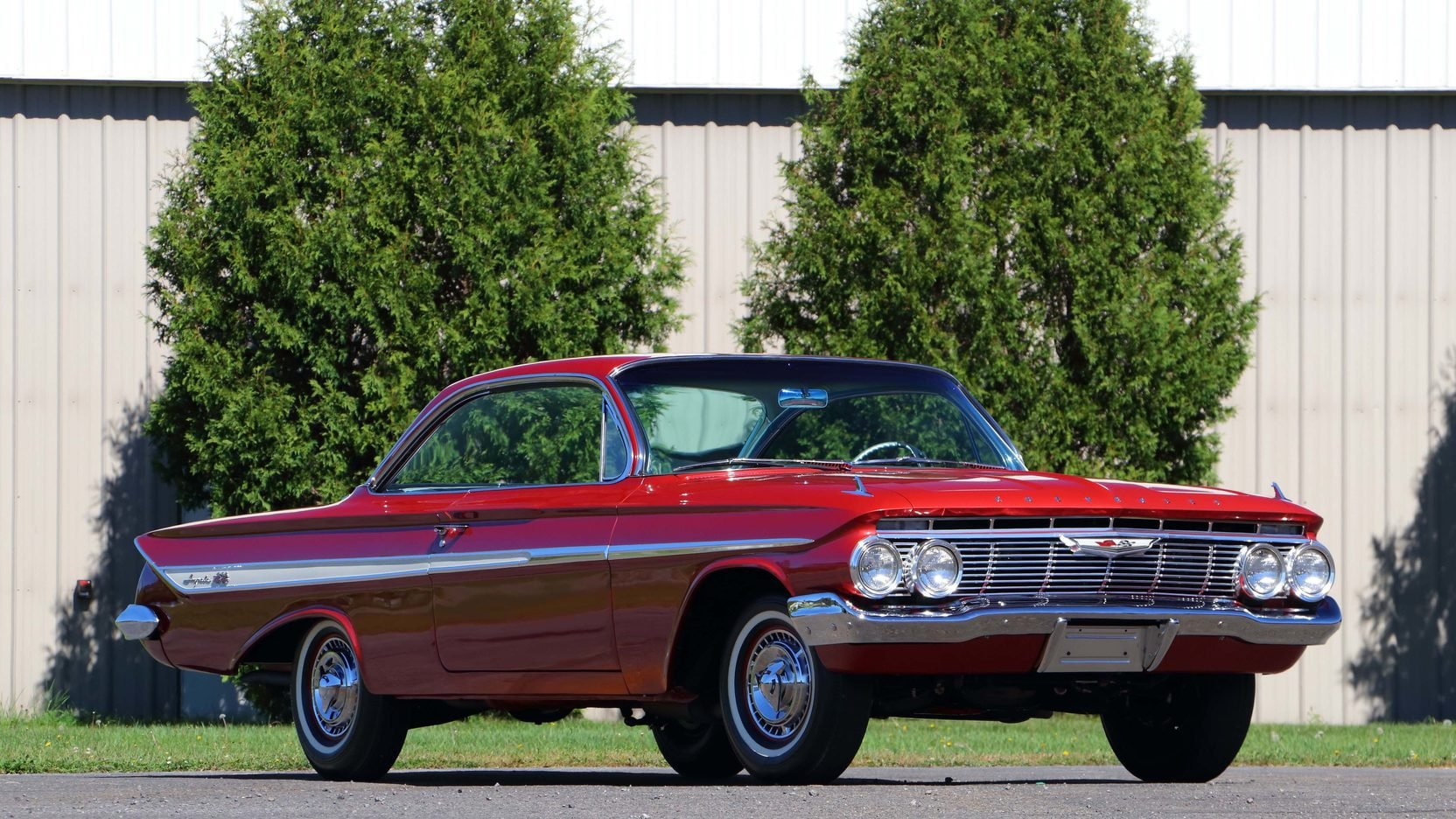 impala, 1961, cars, 720P, red, chevrolet, (ss), HD Wallpaper