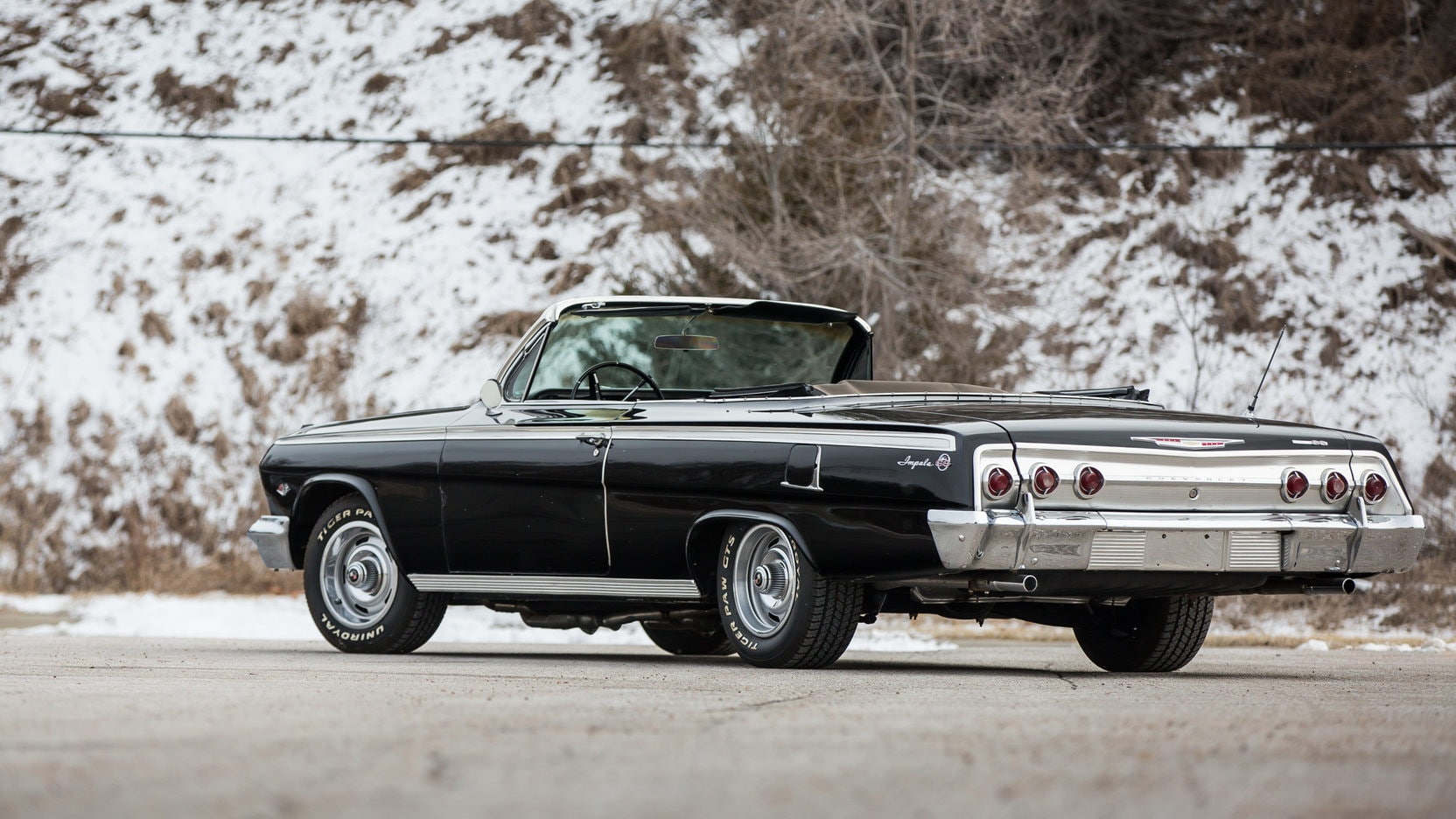 convertible, 720P, (ss), cars, impala, 1962, black, chevrolet, HD Wallpaper