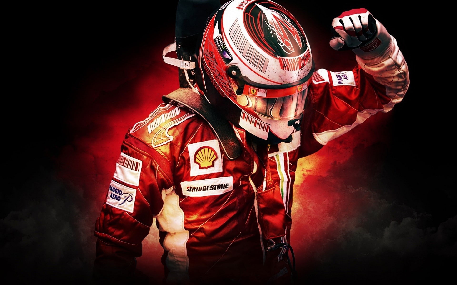 Formula 1, Ferrari, red, 1080P, men, HD Wallpaper