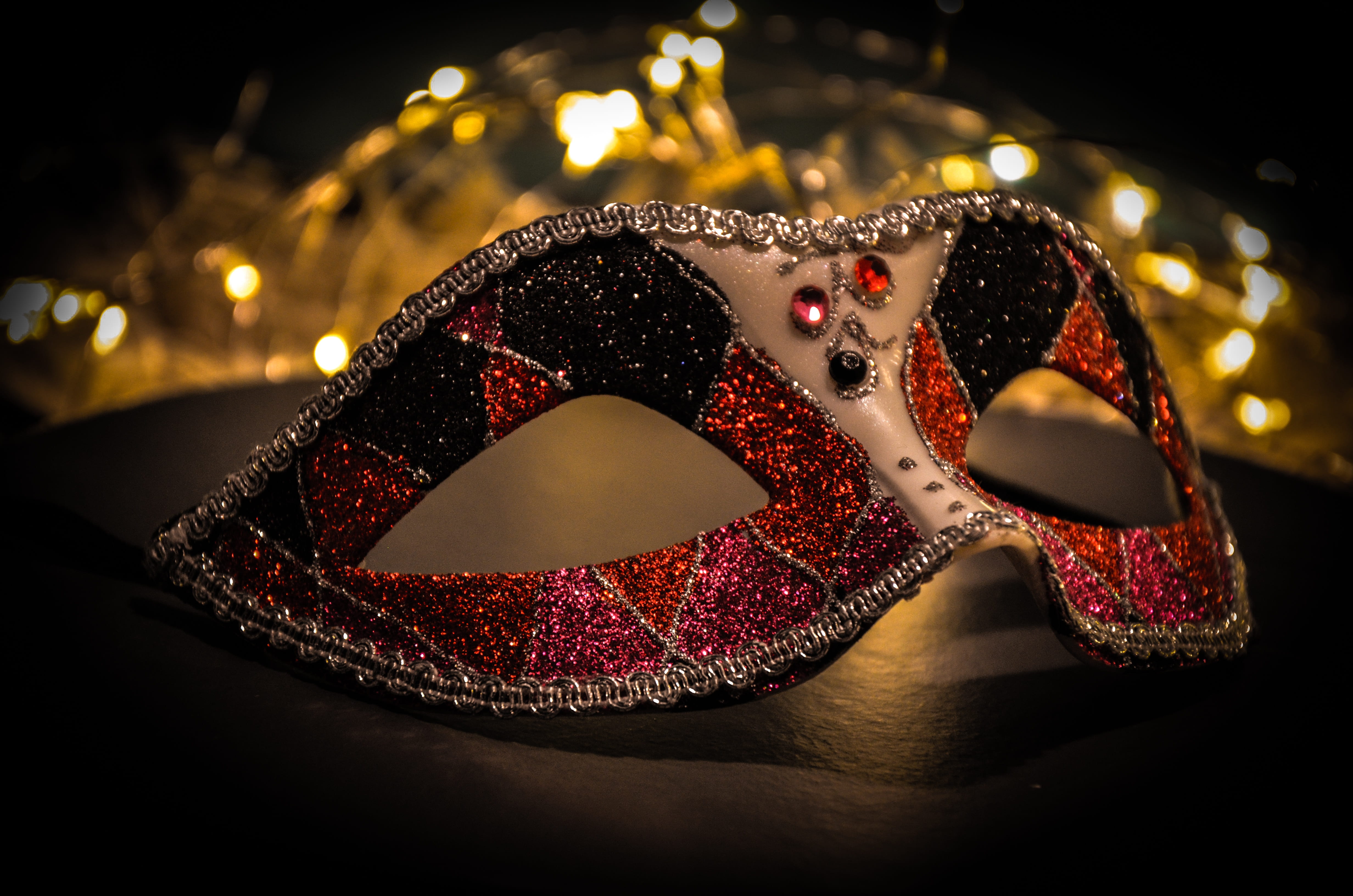 the ceremony, gold, focus on foreground, indoors, masquerade, opera, venice, night, holiday, still life, shiny, table, focus, eye mask, close-up, the adoption of, HD Wallpaper