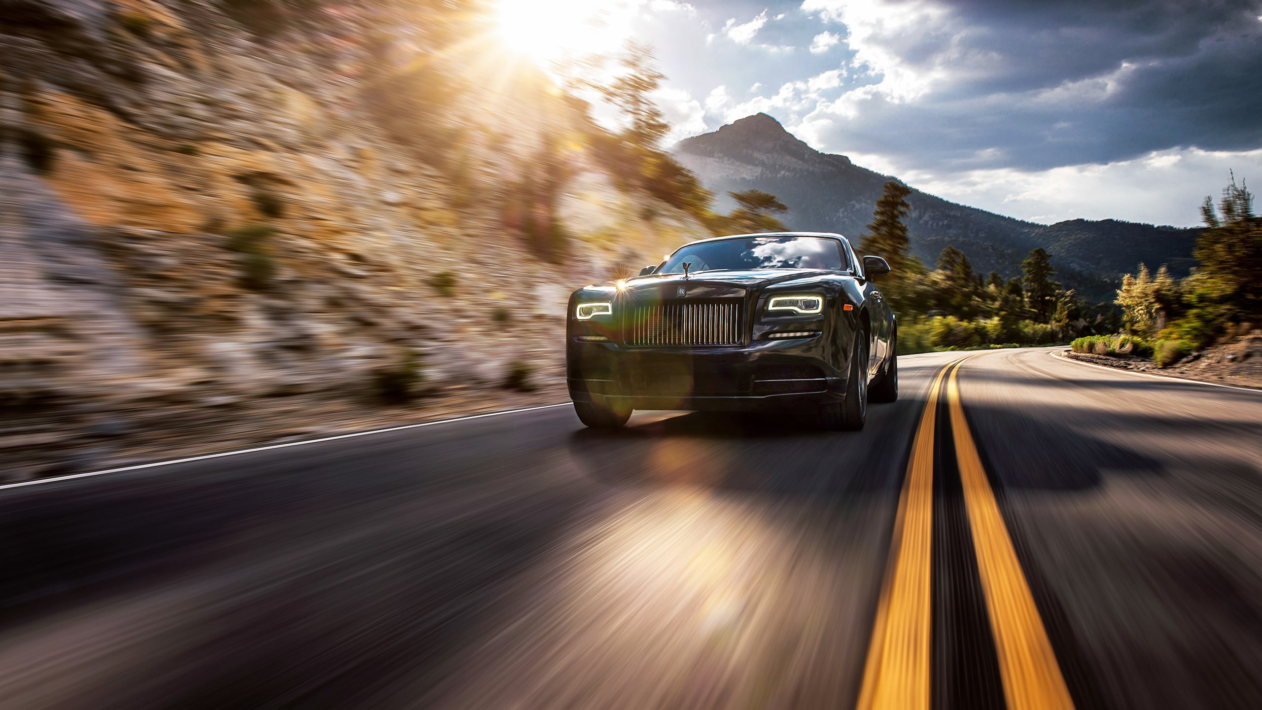 Badge, Wraith, Rolls-Royce, Black, 2K, HD Wallpaper