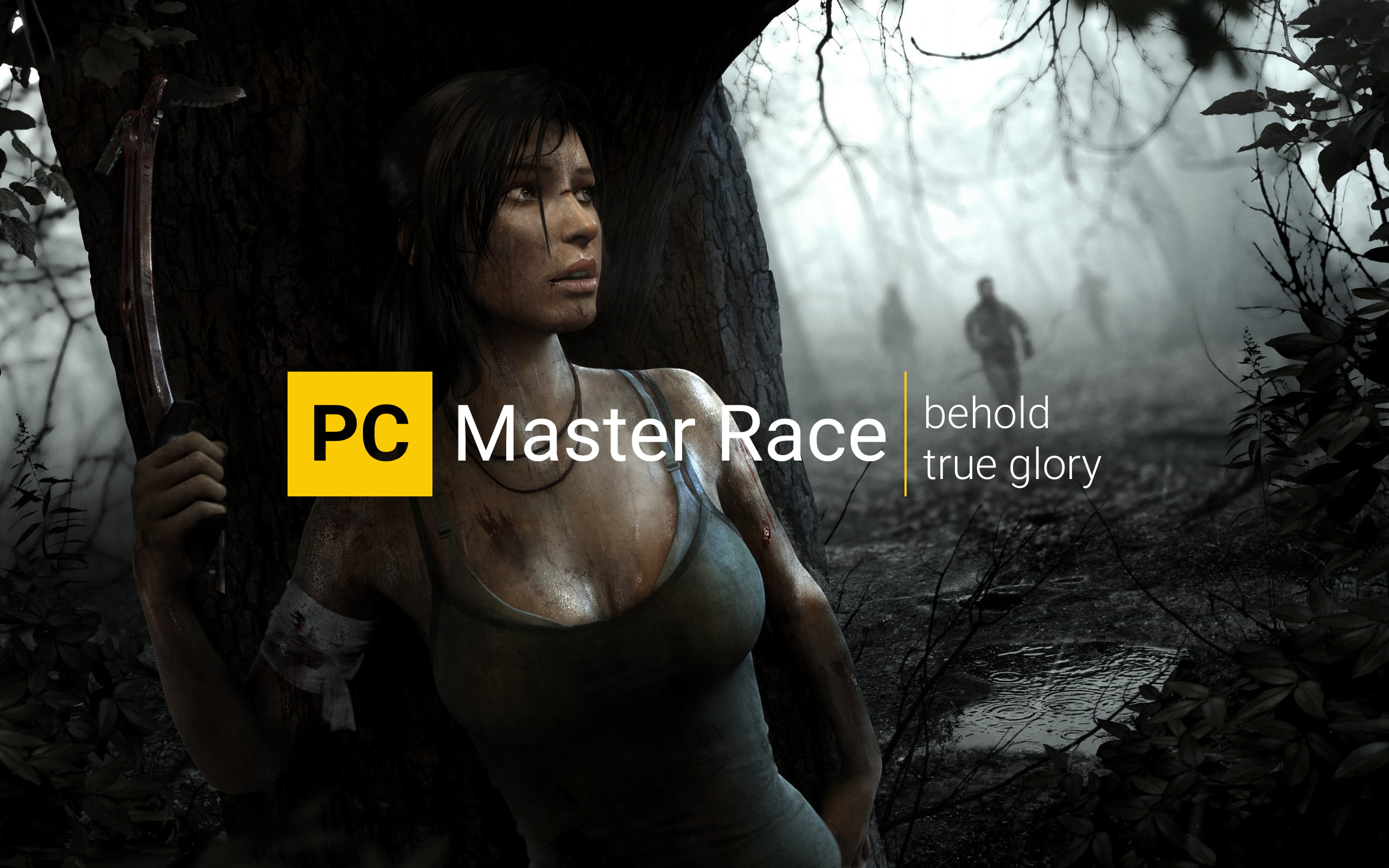 day, leisure activity, hairstyle, one person, real people, PC Master  Race, lifestyles, casual clothing, Lara Croft, Tomb Raider, forest, PC gaming, adult, HD Wallpaper