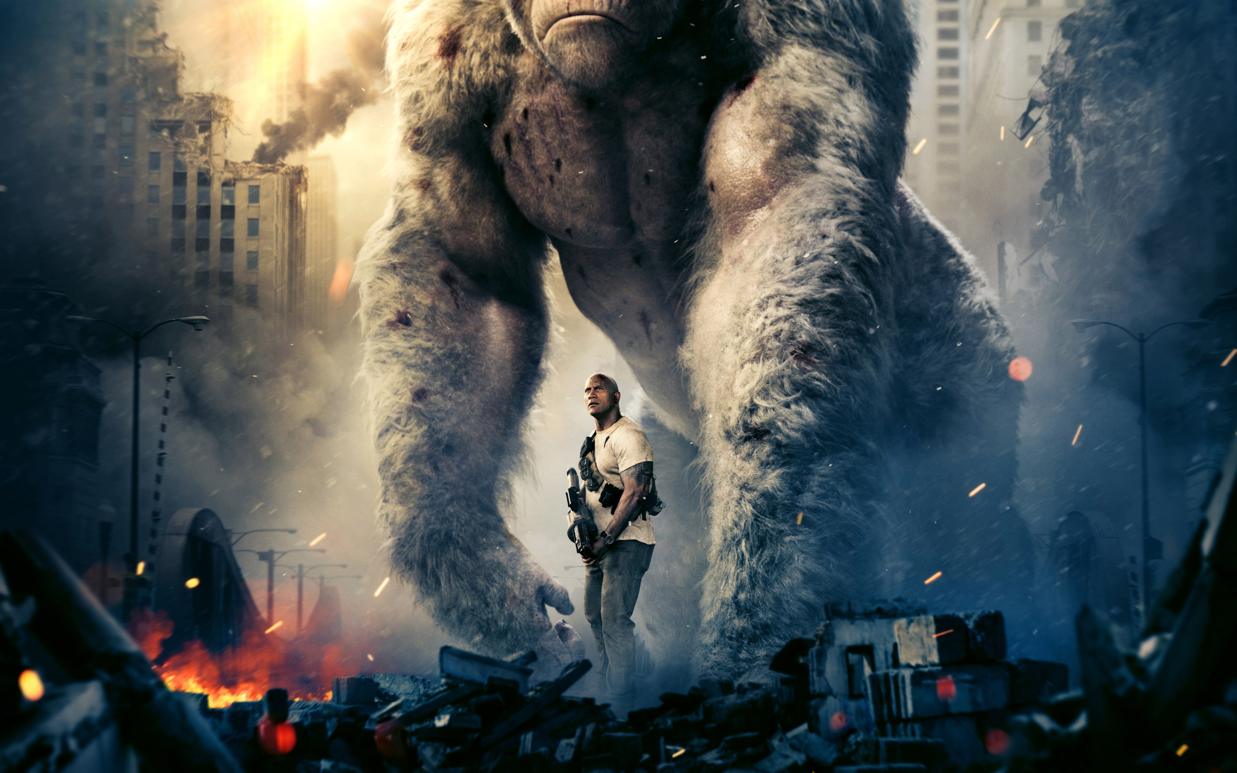 4K, dwayne johnson, Movies, rampage 2018, HD Wallpaper