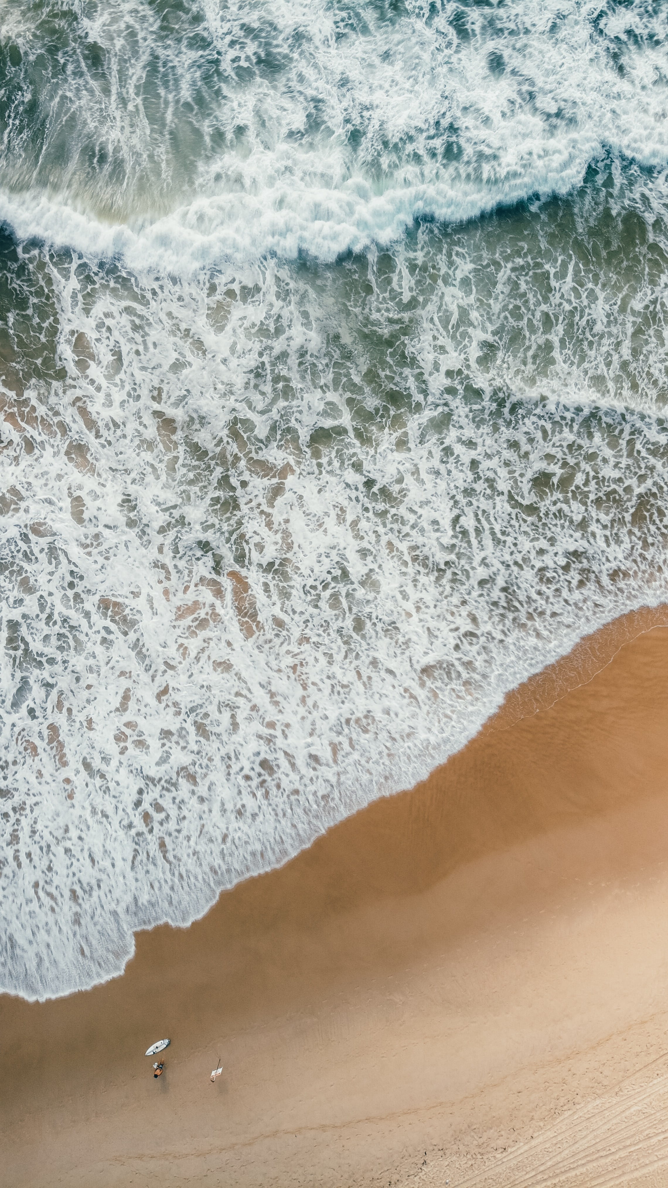scenics - nature, day, land, sand, wave, surfing, rampaging, 4K, photography, daytime, people, aquatic sport, water, high angle view, sea, nature, beach, Phone HD Wallpaper