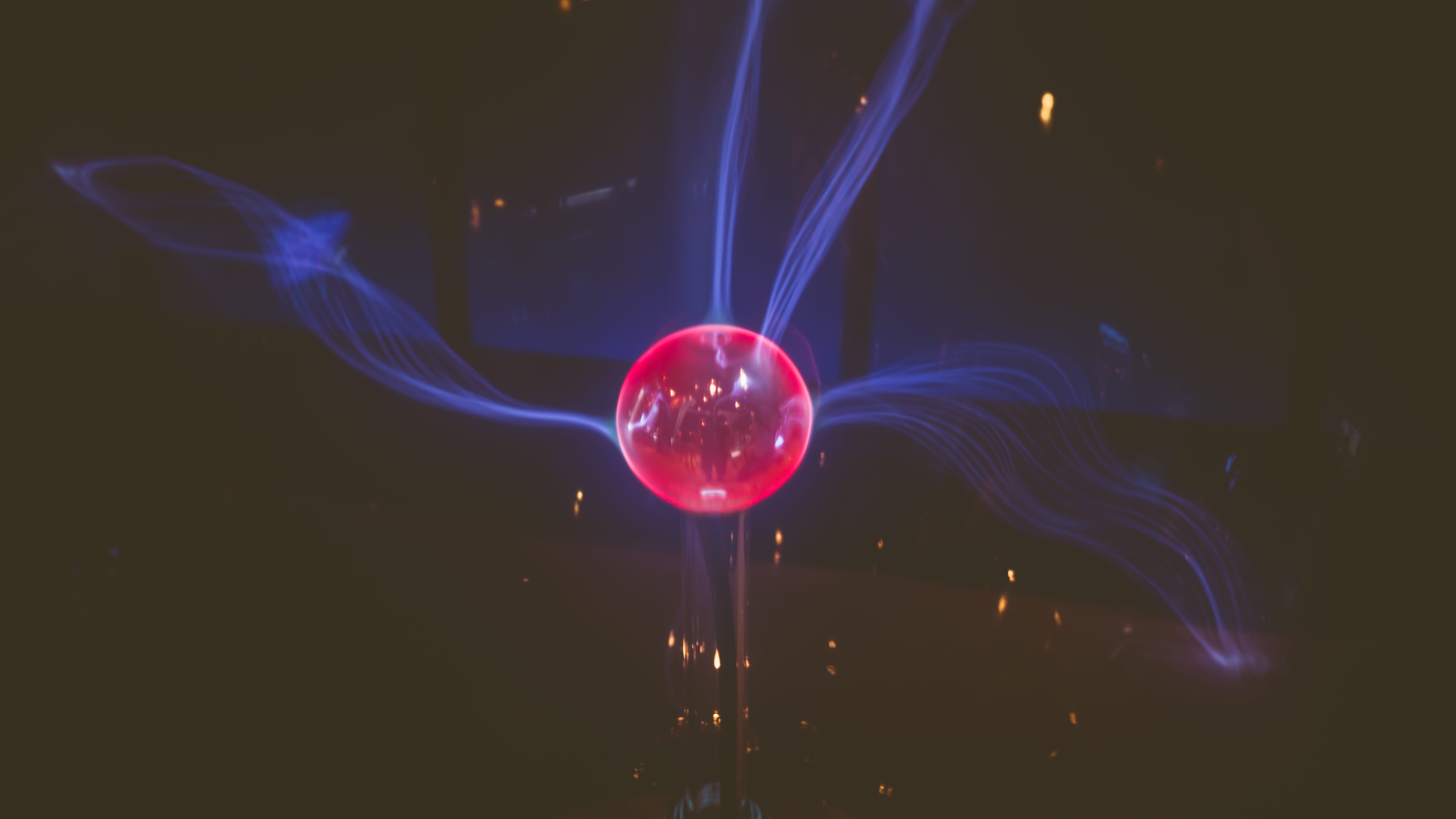 abstract, long exposure, pattern, light painting, night, 5K, blue, red, electricity, illuminated, creativity, electric, pink color, glowing, studio shot, HD Wallpaper