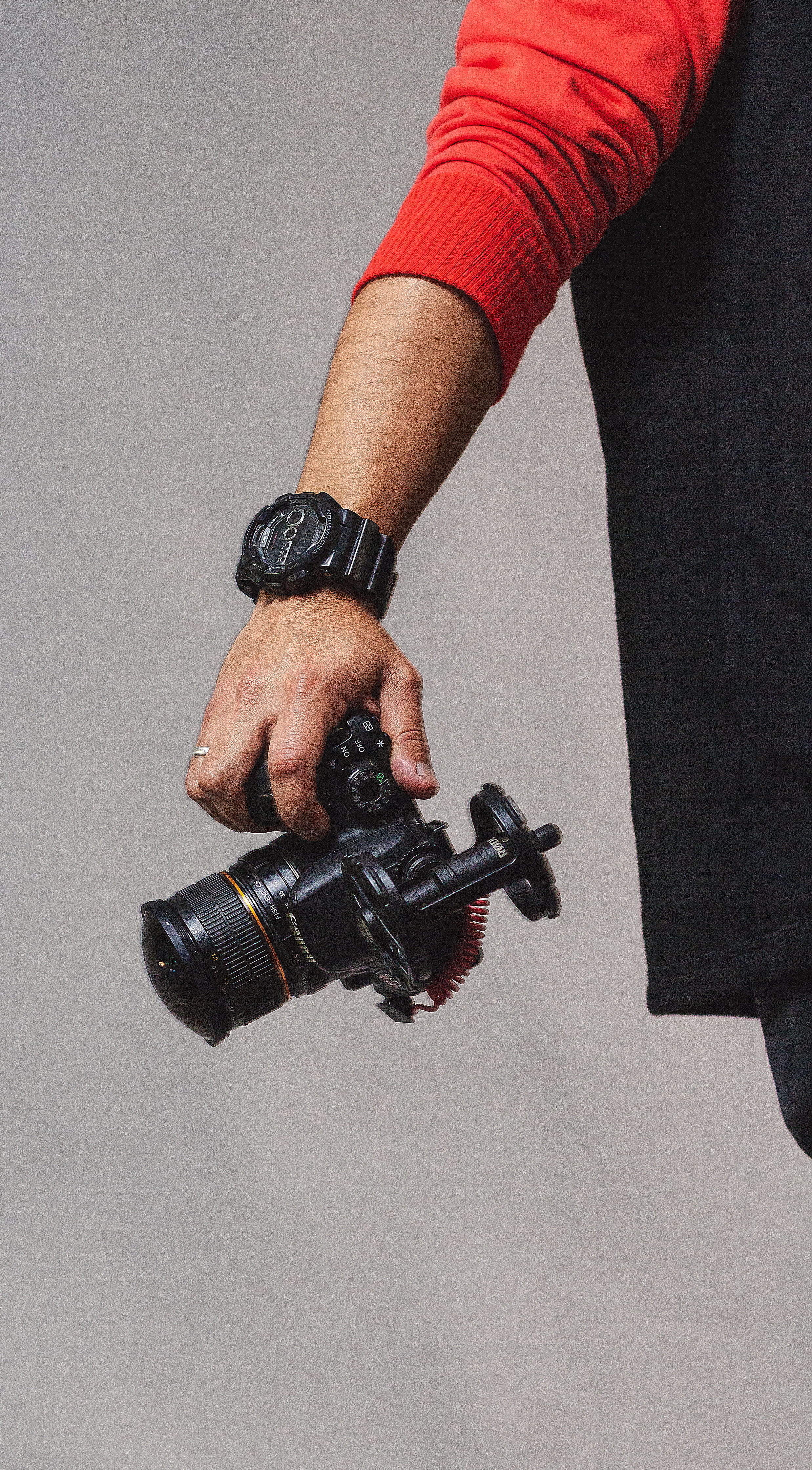eyefish, one person, videography, canon, body part, rotor, machine, finger, close-up, weapon, human body part, spiral, person, real people, handgun, wristwatch, Phone HD Wallpaper