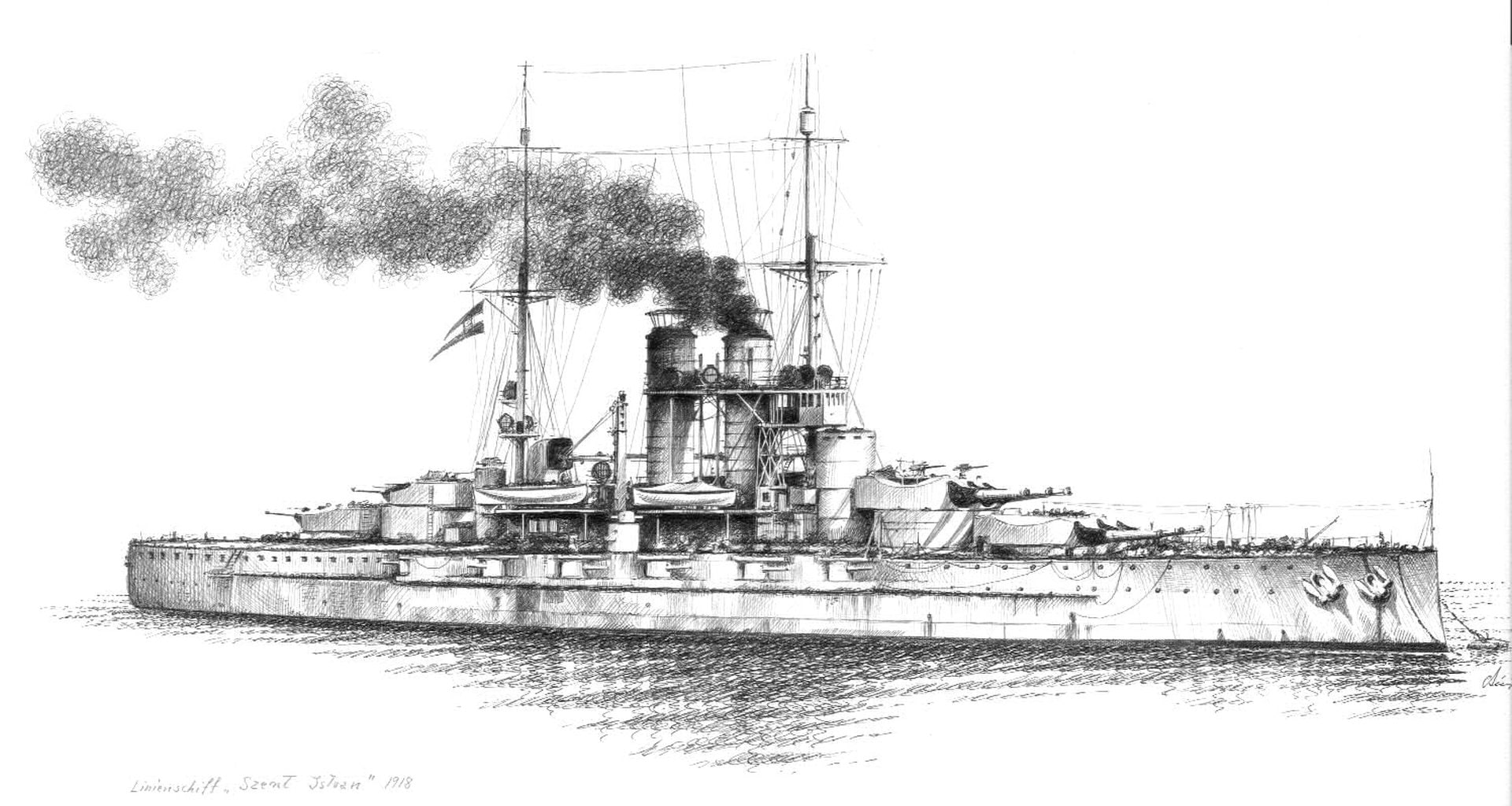 SMS Szent István, Ship, Warships, Battleship, 1080P, HD Wallpaper