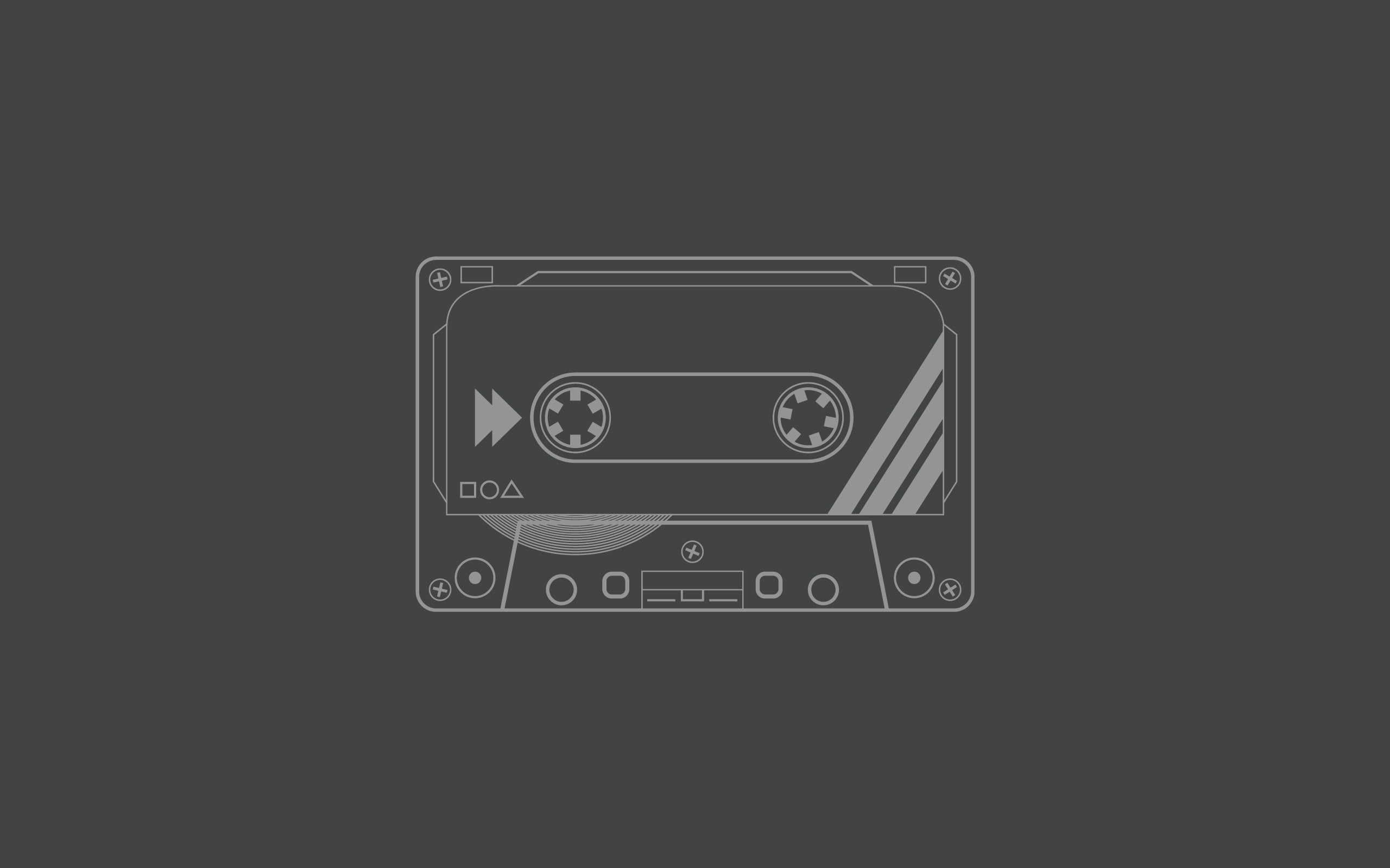 cassette, audio, minimalism, artwork, 2K, HD Wallpaper