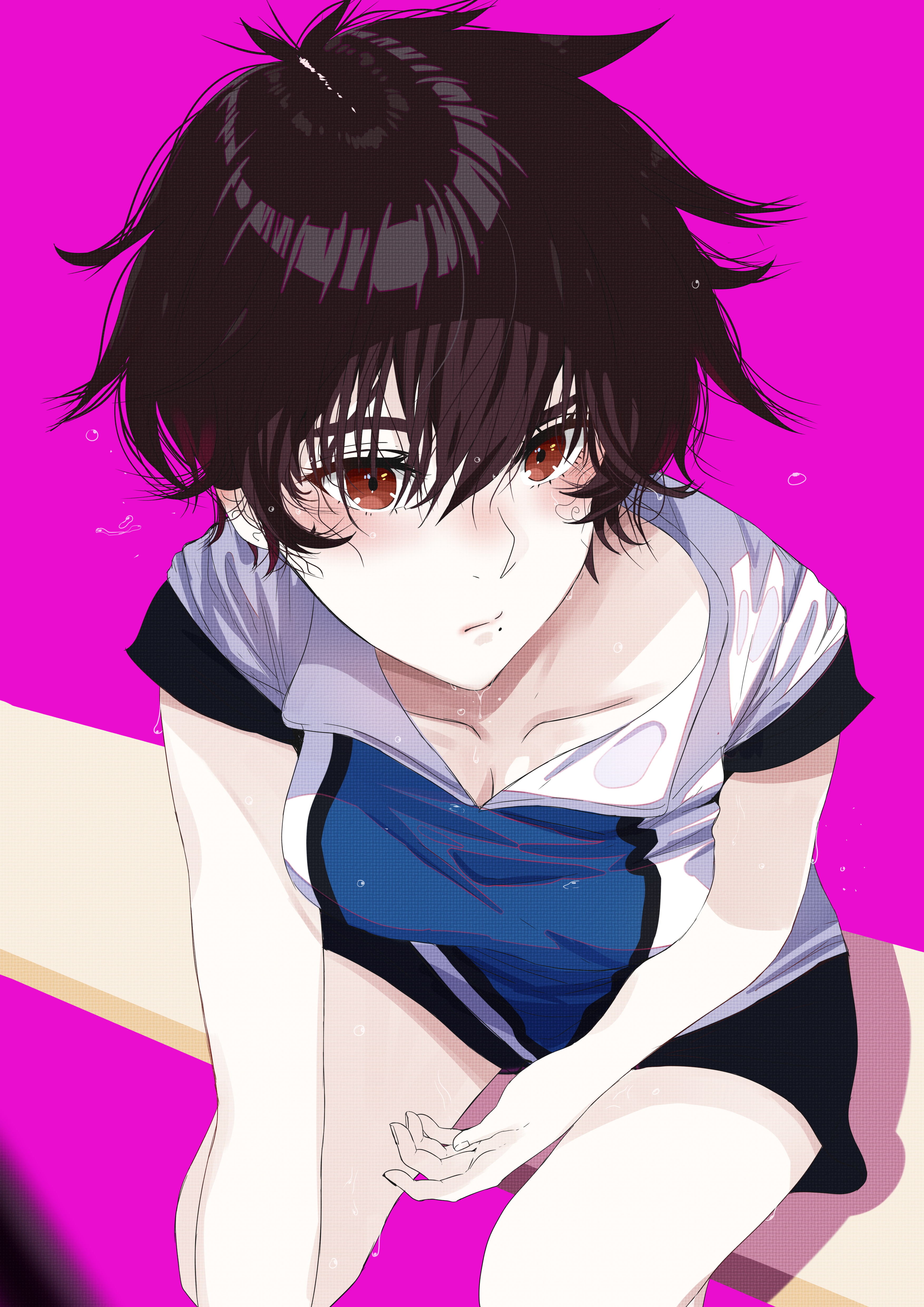 4K, anime girls, HANEBADO!, Aragaki Nagisa, Phone HD Wallpaper