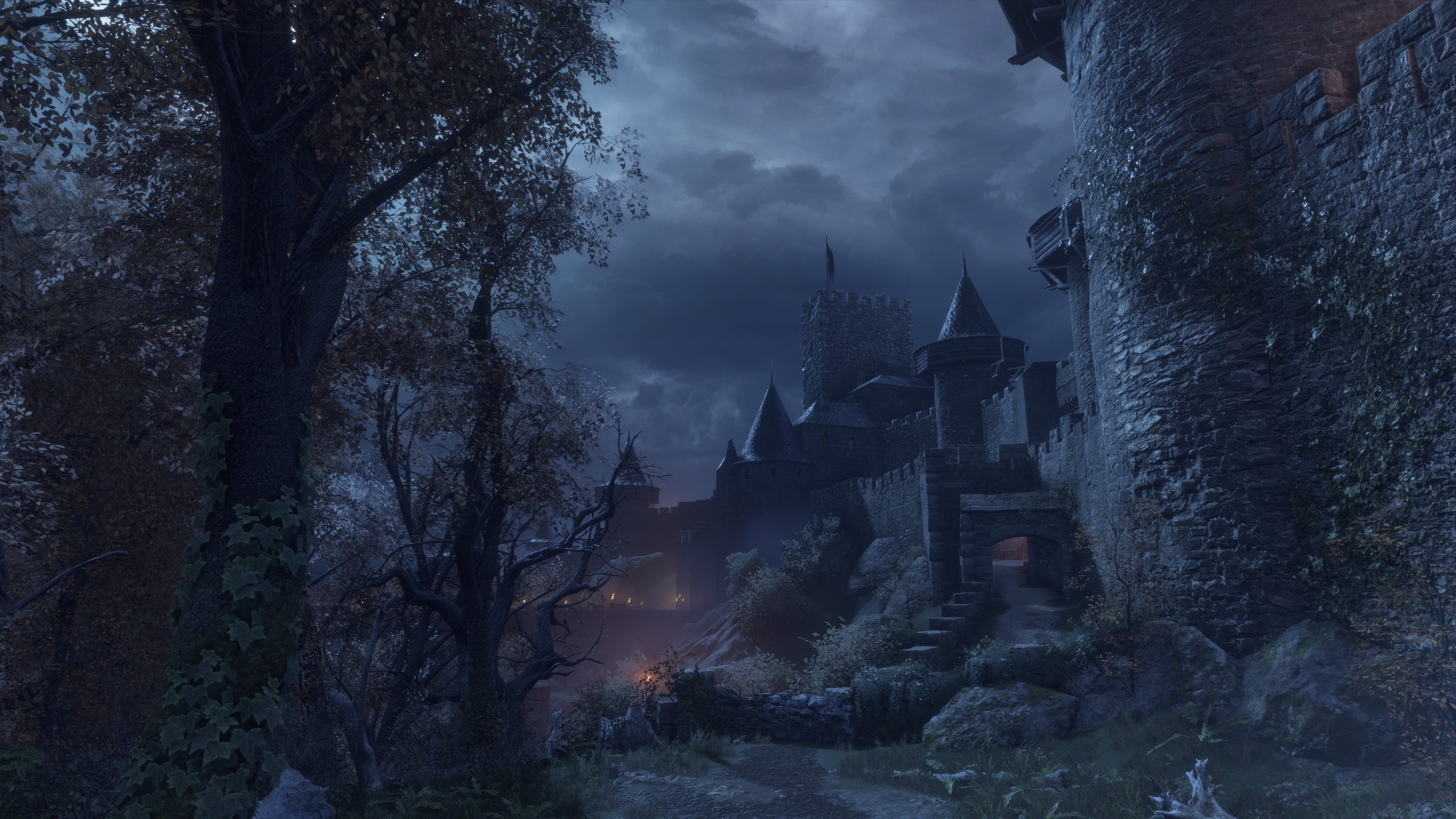 4K, the sky, castle, a plague tale: innocence, night, HD Wallpaper