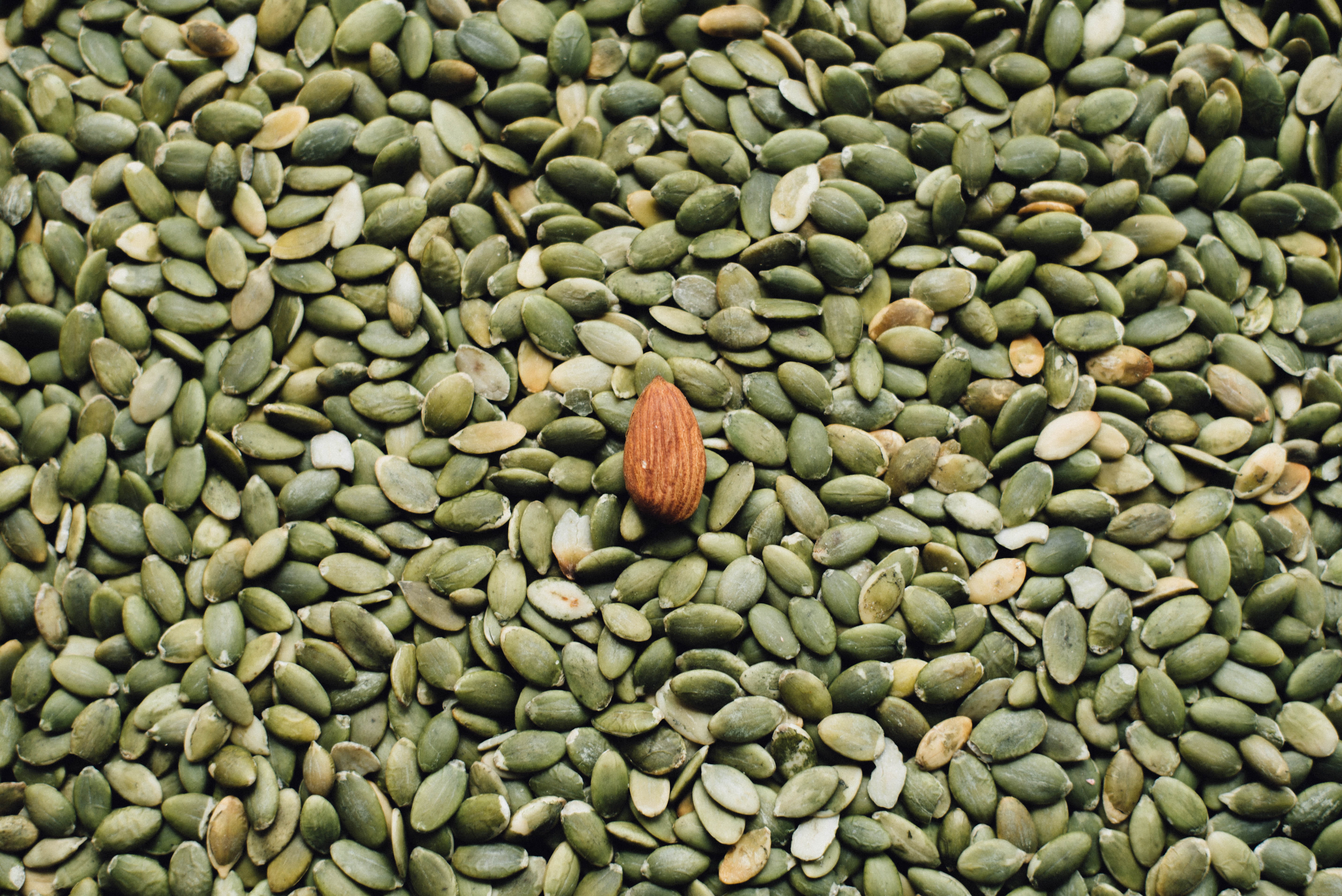 abundance, nuts, green color, stone - object, black, top, food, flatlay, stone, pebble, fruit, seed, 5K, healthy eating, nature, pumpkin seed, close-up, HD Wallpaper