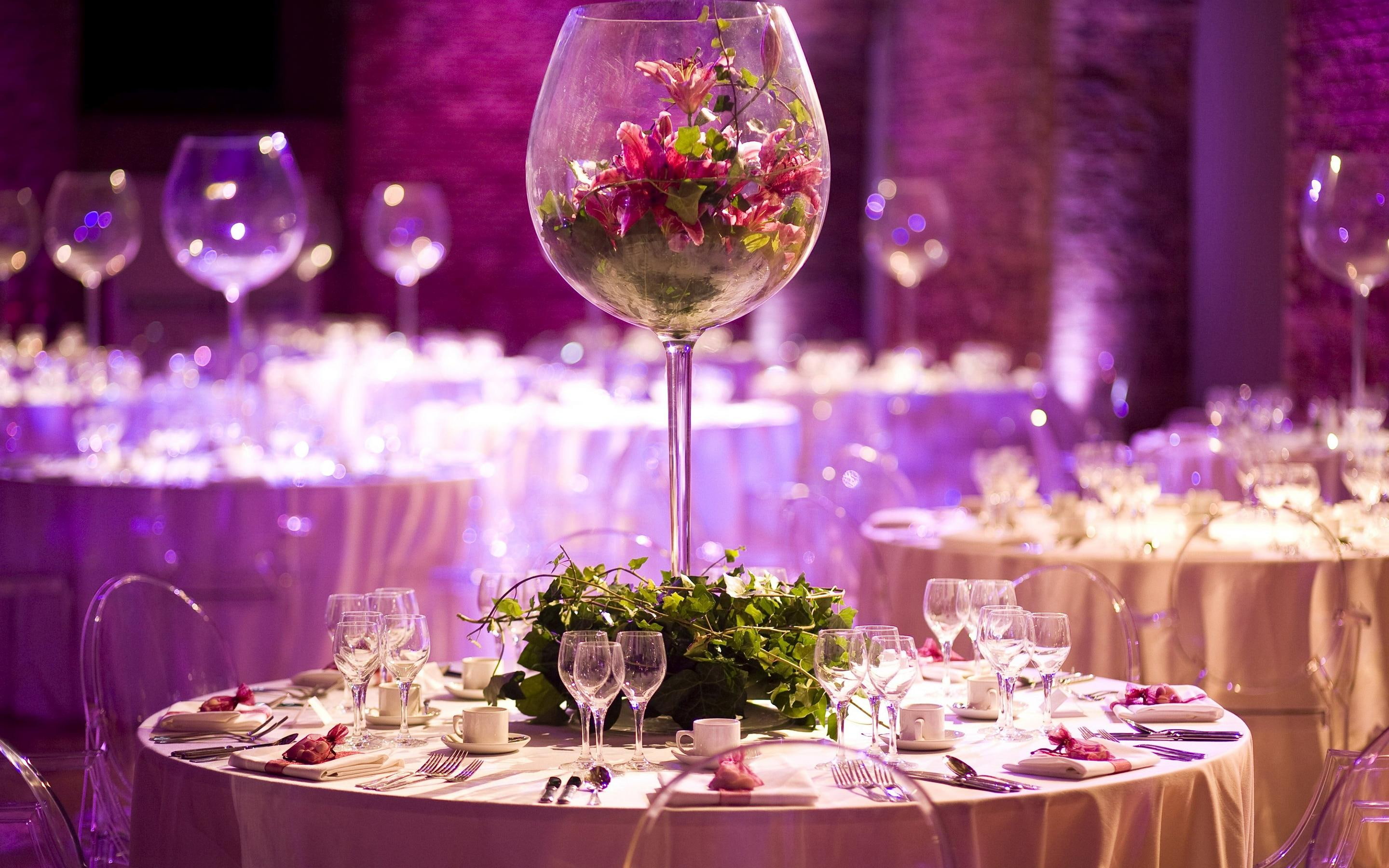 knife, setting, dinner, photography, fork, table, place, formal, 2880x1800, arrangement, wedding, vase, 2K, HD Wallpaper