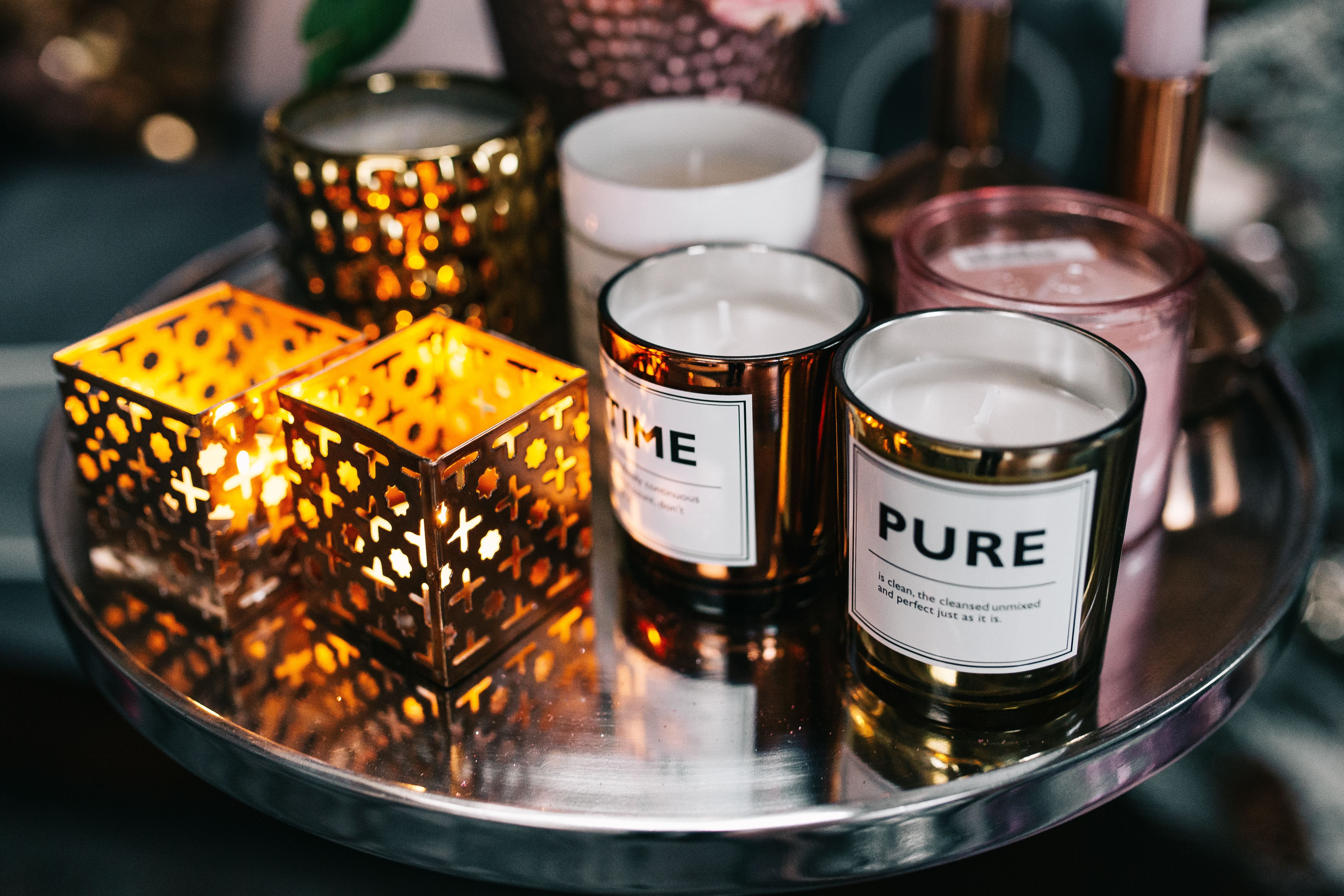 text, glass - material, tea light, food and drink, selective focus, 5K, container, variation, label, candle, still life, glamour, day, burning, choice, HD Wallpaper