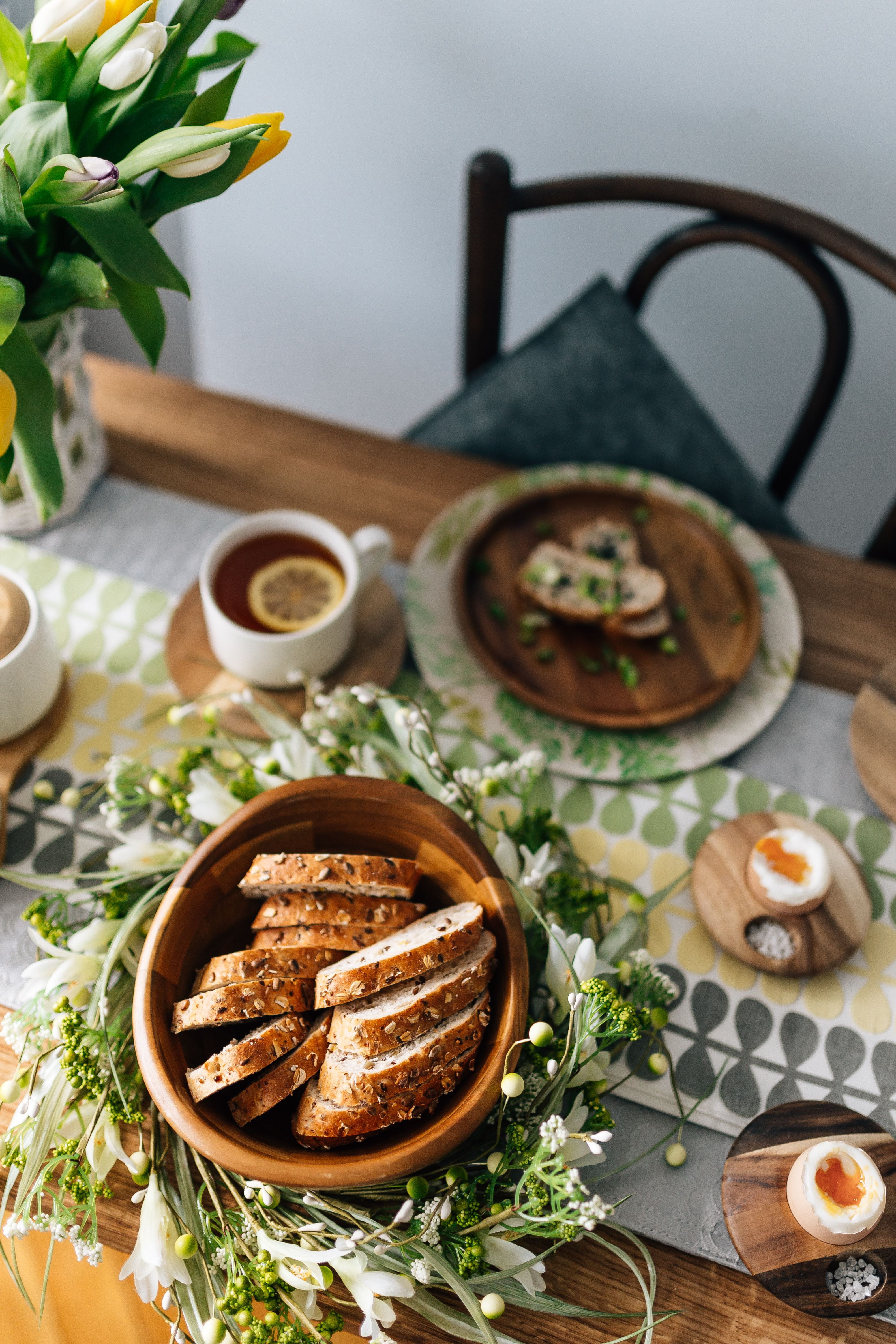 cup of tea, spring, herb, healthy, high angle view, bowl, still life, plate, drink, meal, flower, focus on foreground, served, breakfast, table, food and drink, Phone HD Wallpaper