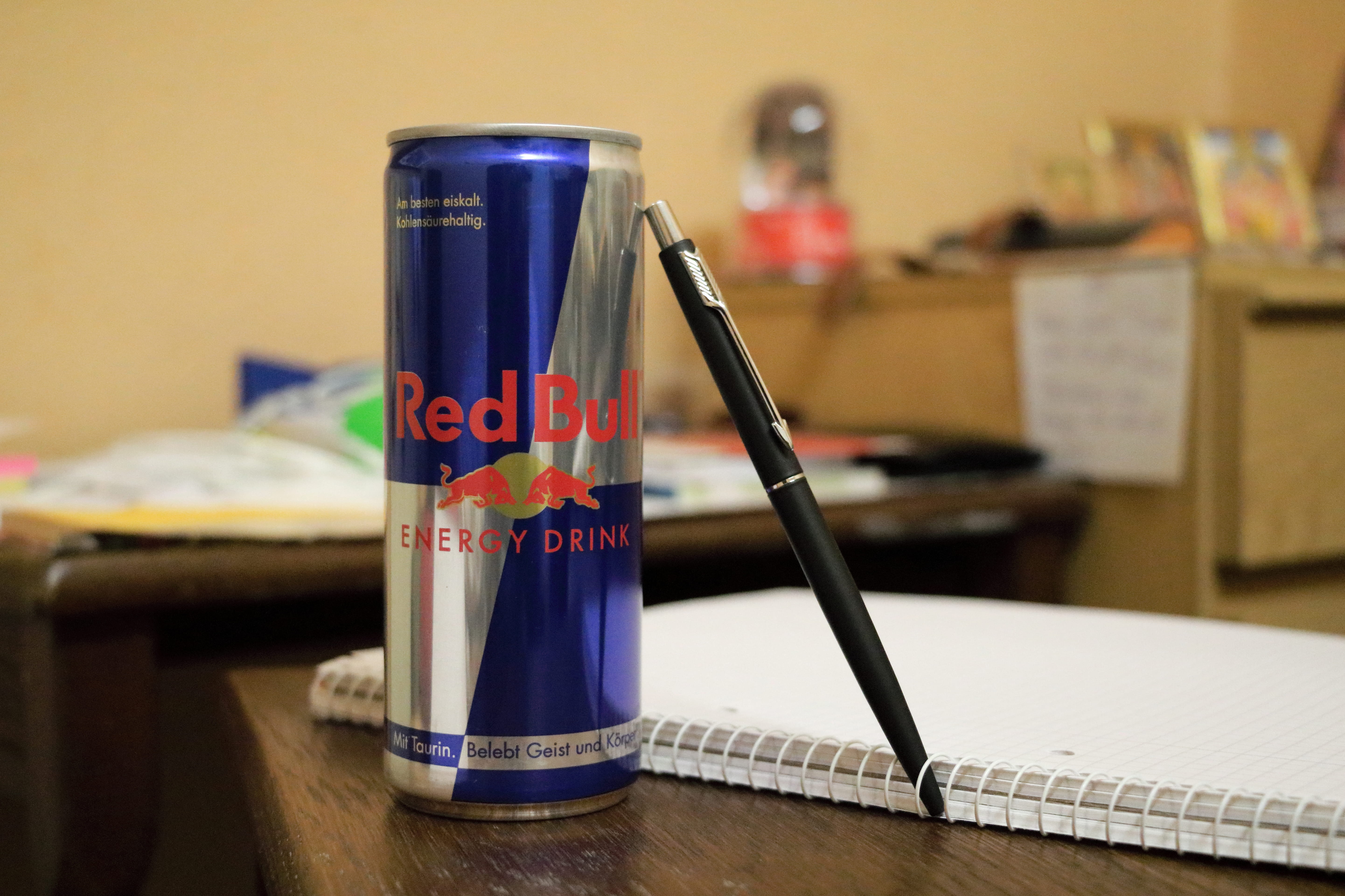 focus on foreground, equipment, redbull, studyroom, germany, blackpen, arrow, wings, table, science, still life, test tube, room, healthcare and medicine, HD Wallpaper