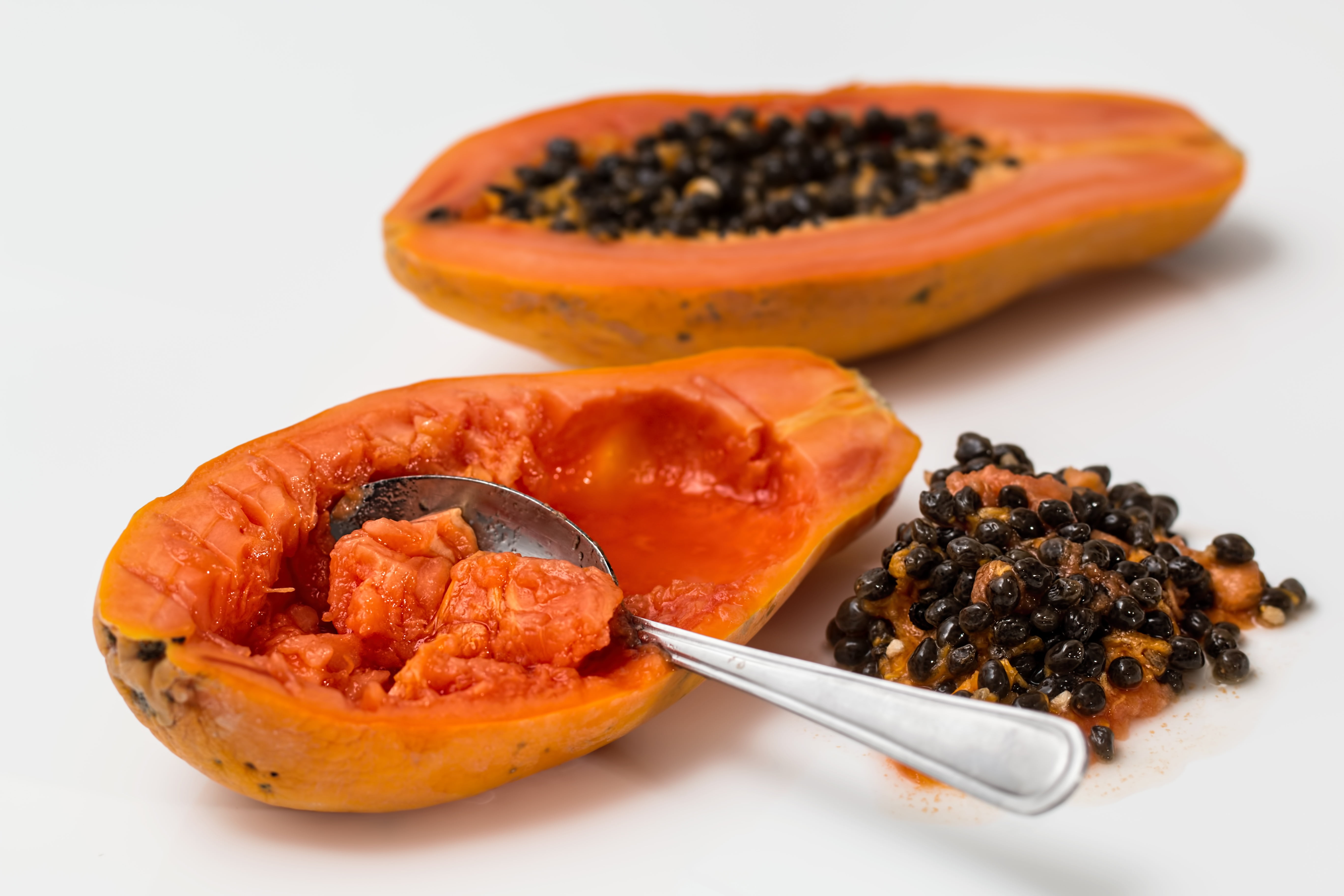 studio shot, healthy Eating, dessert, close-up, slice, organic, cut out, orange, backgrounds, dieting, papaya, pumpkin, fruit, food and drink, orange Color, HD Wallpaper