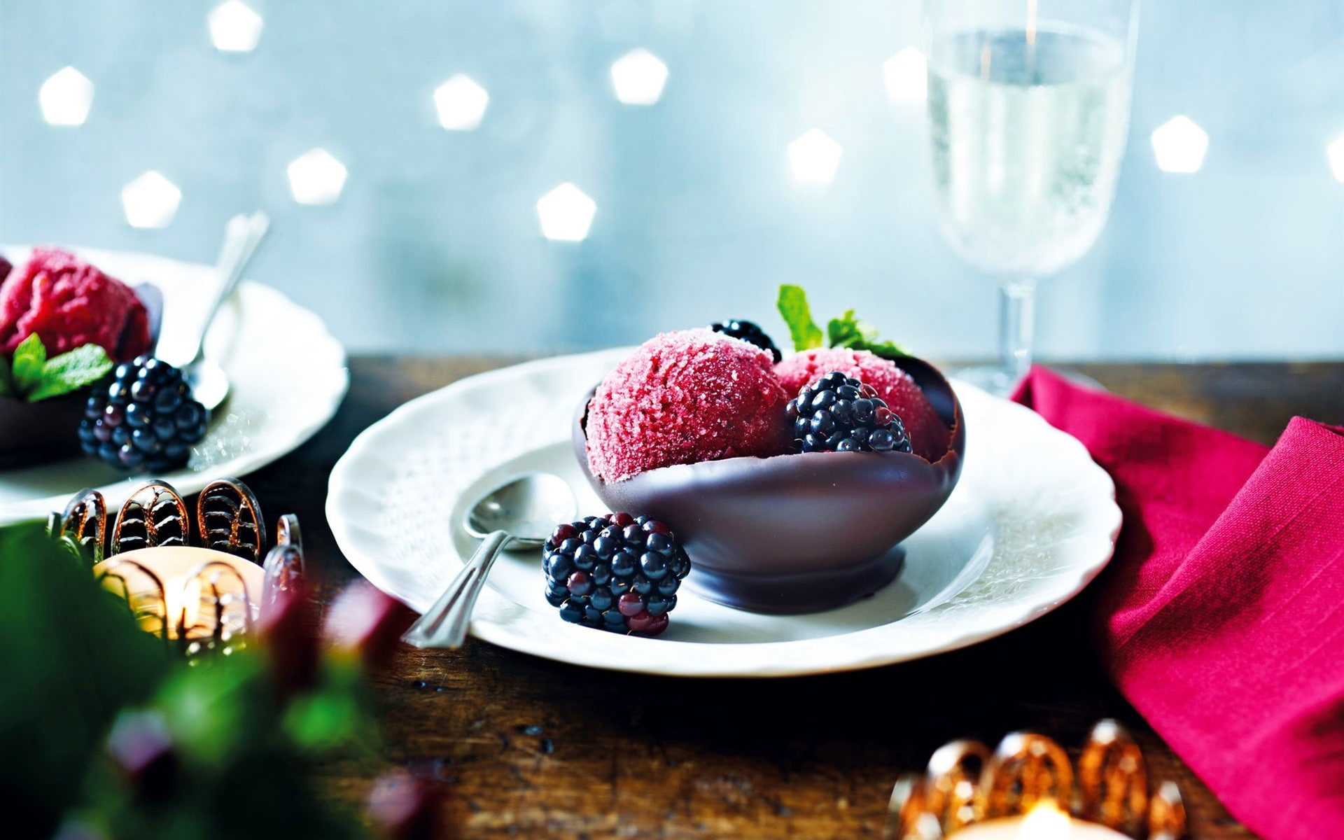 Food, Cream, Summer, Dessert, 1080P, Ice, Blackberries, HD Wallpaper