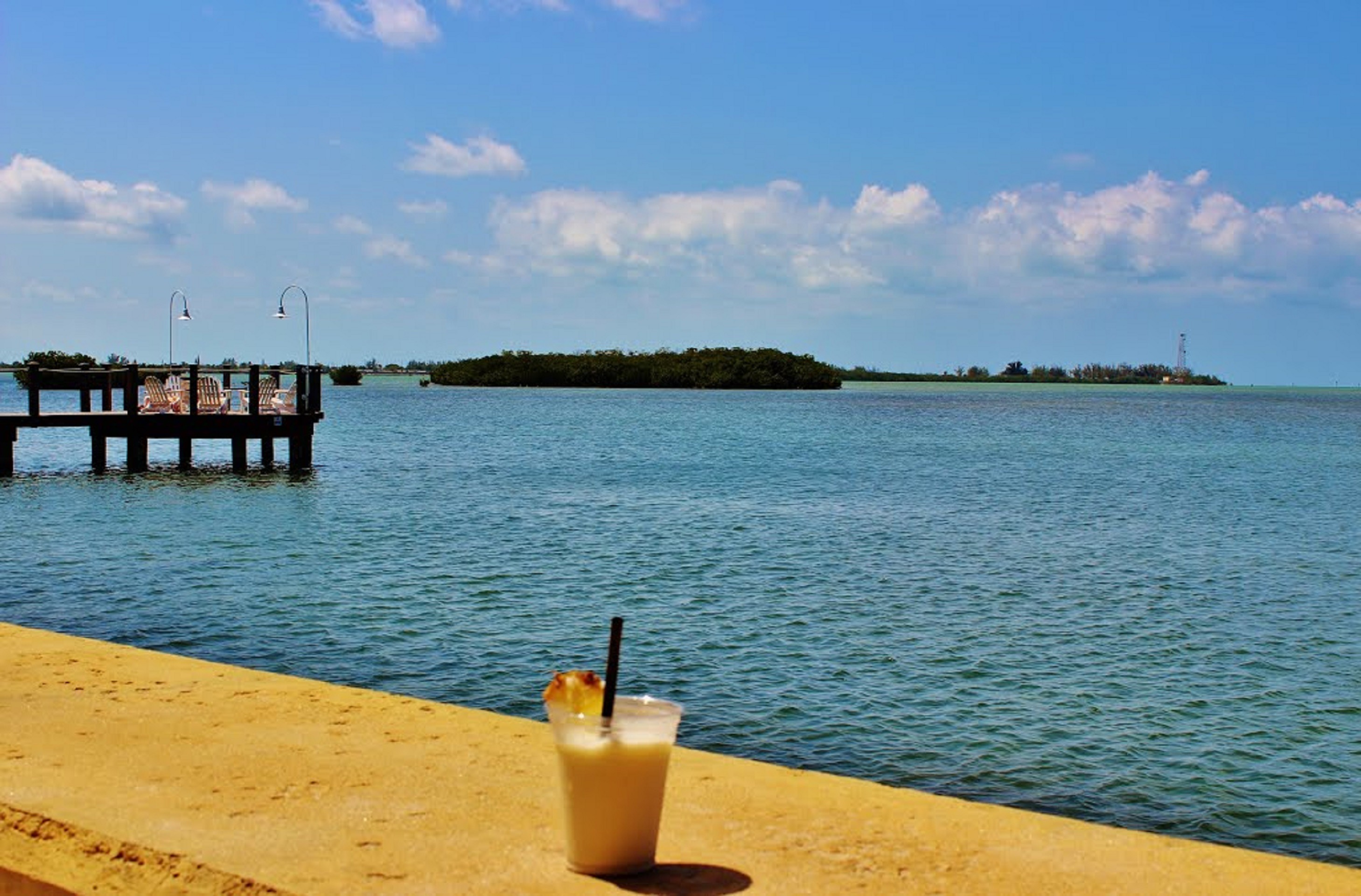 dock, tranquility, sky, built structure, water, architecture, margaritaville, blue sky, blue, key west, beach, florida, coastline, land, day, beauty in nature, HD Wallpaper