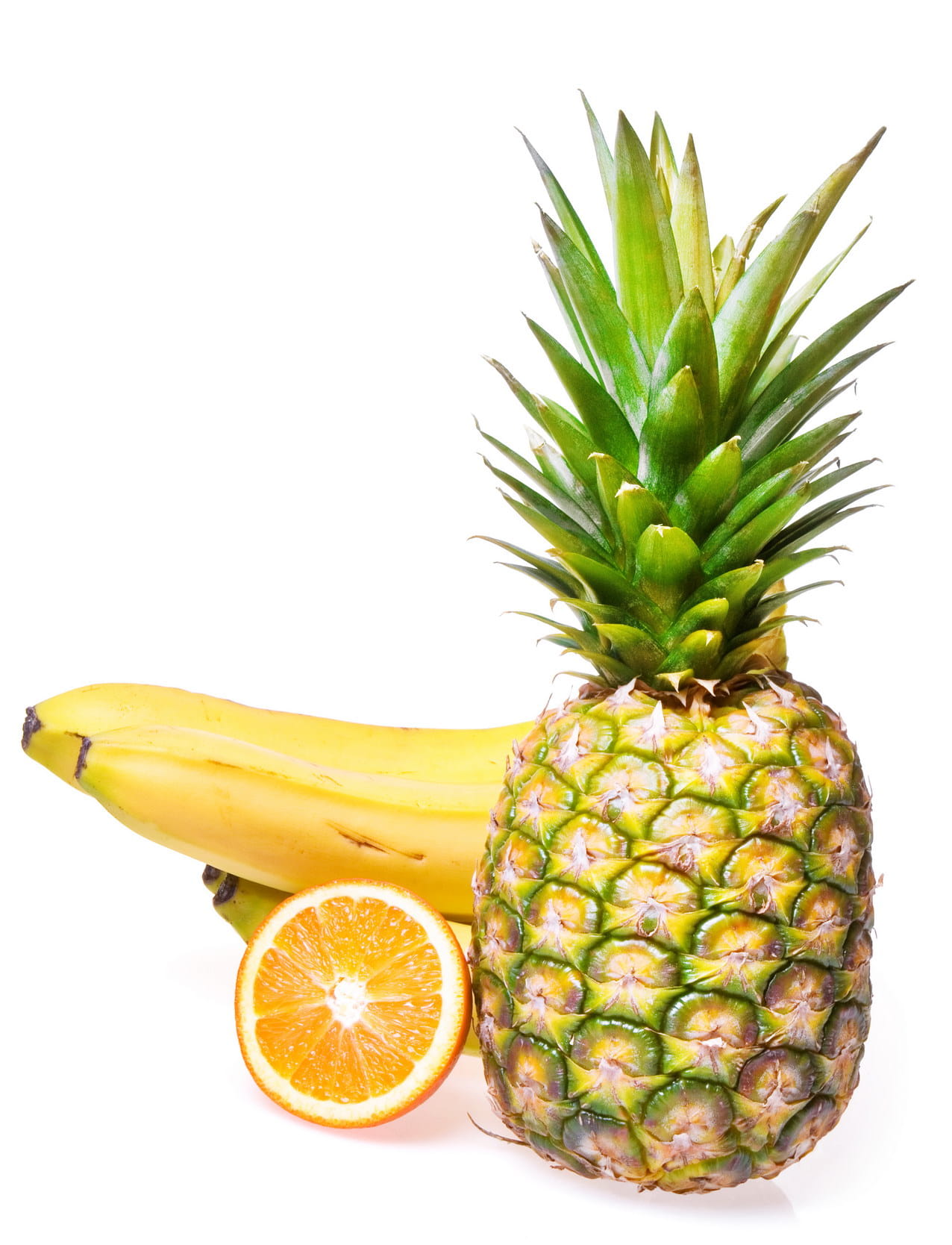720P, indoors, meal, banana, white background, refreshment, tropical fruit, cut out, no people, dieting, pineapple, citrus fruit, wellbeing, food, passion fruit, Phone HD Wallpaper