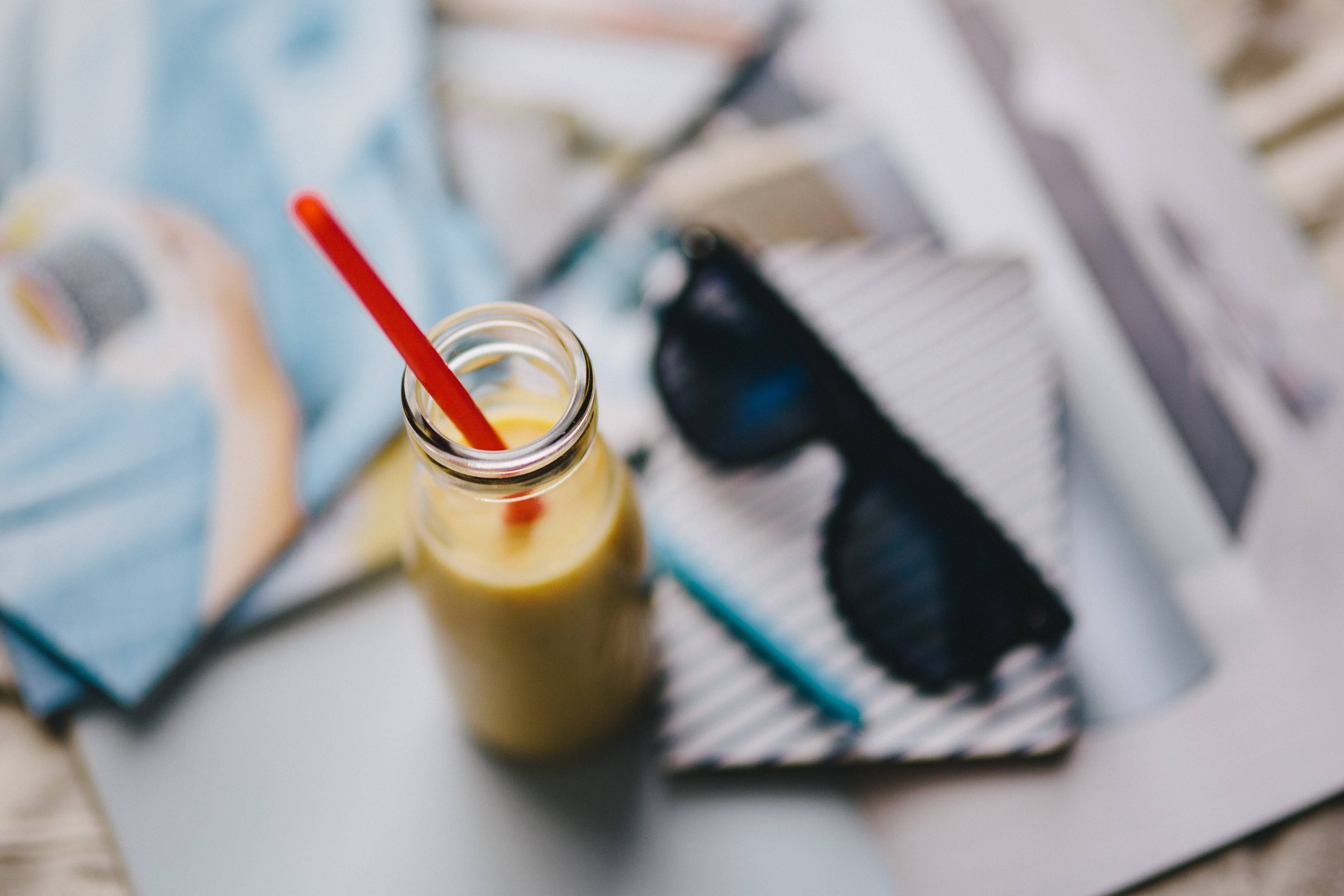 fresh, selective focus, business, food, indoors, high angle view, small, shake, Healthy, household equipment, close-up, drink, drinking straw, food and drink, HD Wallpaper
