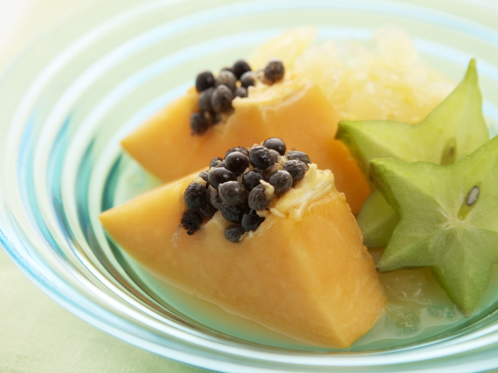 tropical fruit, fruit salad, sweet, freshness, still life, papaya, temptation, ready-to-eat, wellbeing, indoors, serving size, carambola, plate, breakfast, HD Wallpaper