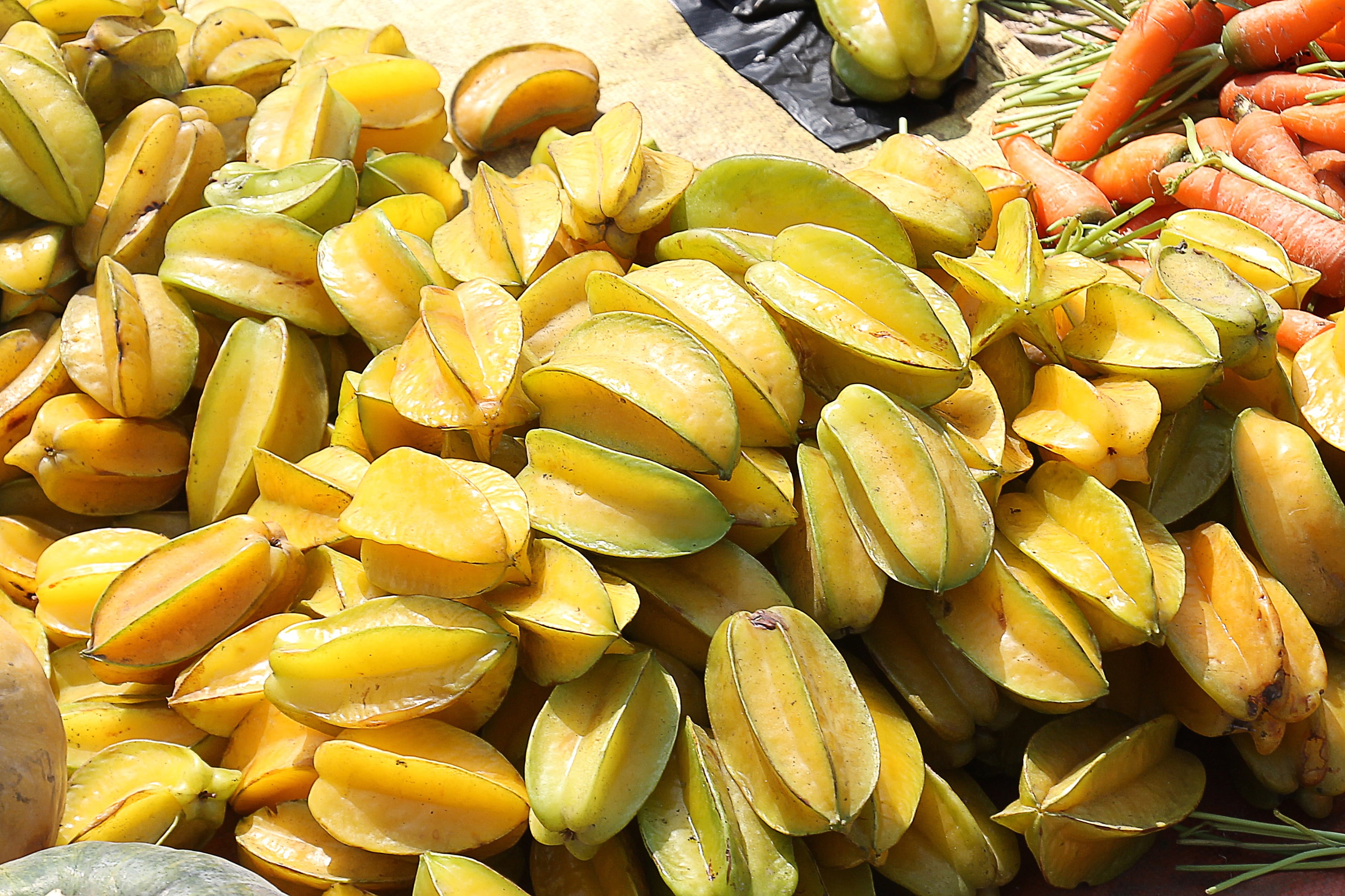natural, market, nature, close-up, market stall, fresh, wellbeing, freshness, indoors, organic, carambola, juicy, exotic, healthy eating, indian, tropical, HD Wallpaper