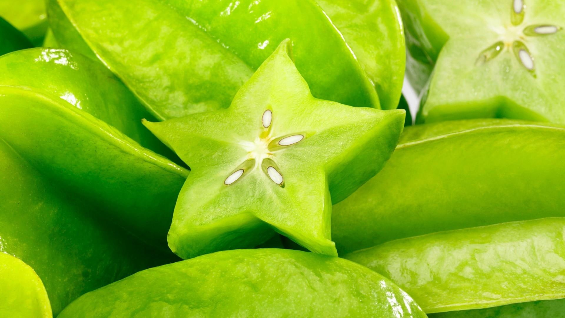 beauty, carambola, green, food, 1080P, HD Wallpaper