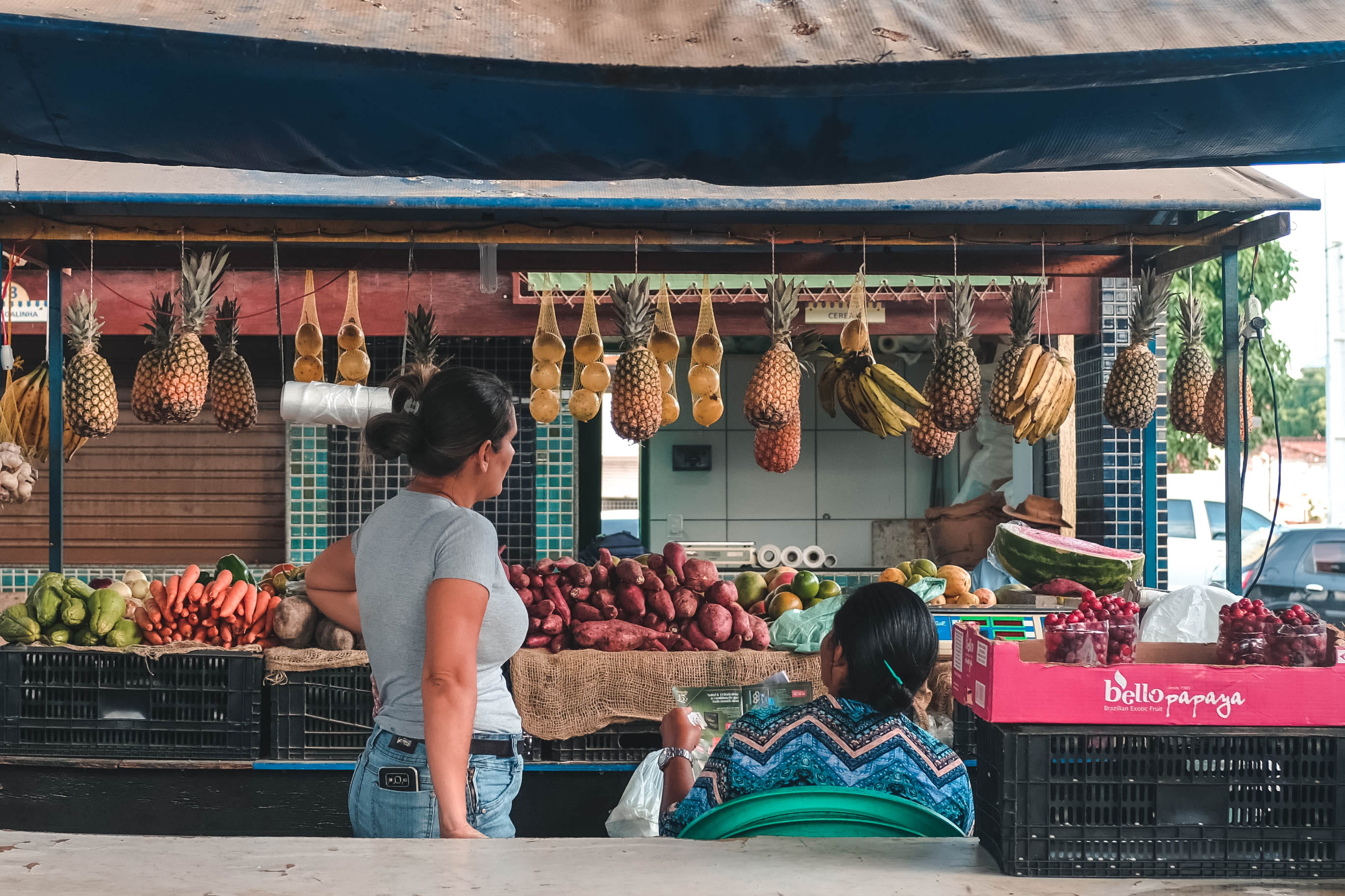 real people, for sale, large group of objects, pineapple, two, butcher shop, apparel, animal, car, 2K, adult, facing, bird, choice, vehicle, market, fowl, HD Wallpaper