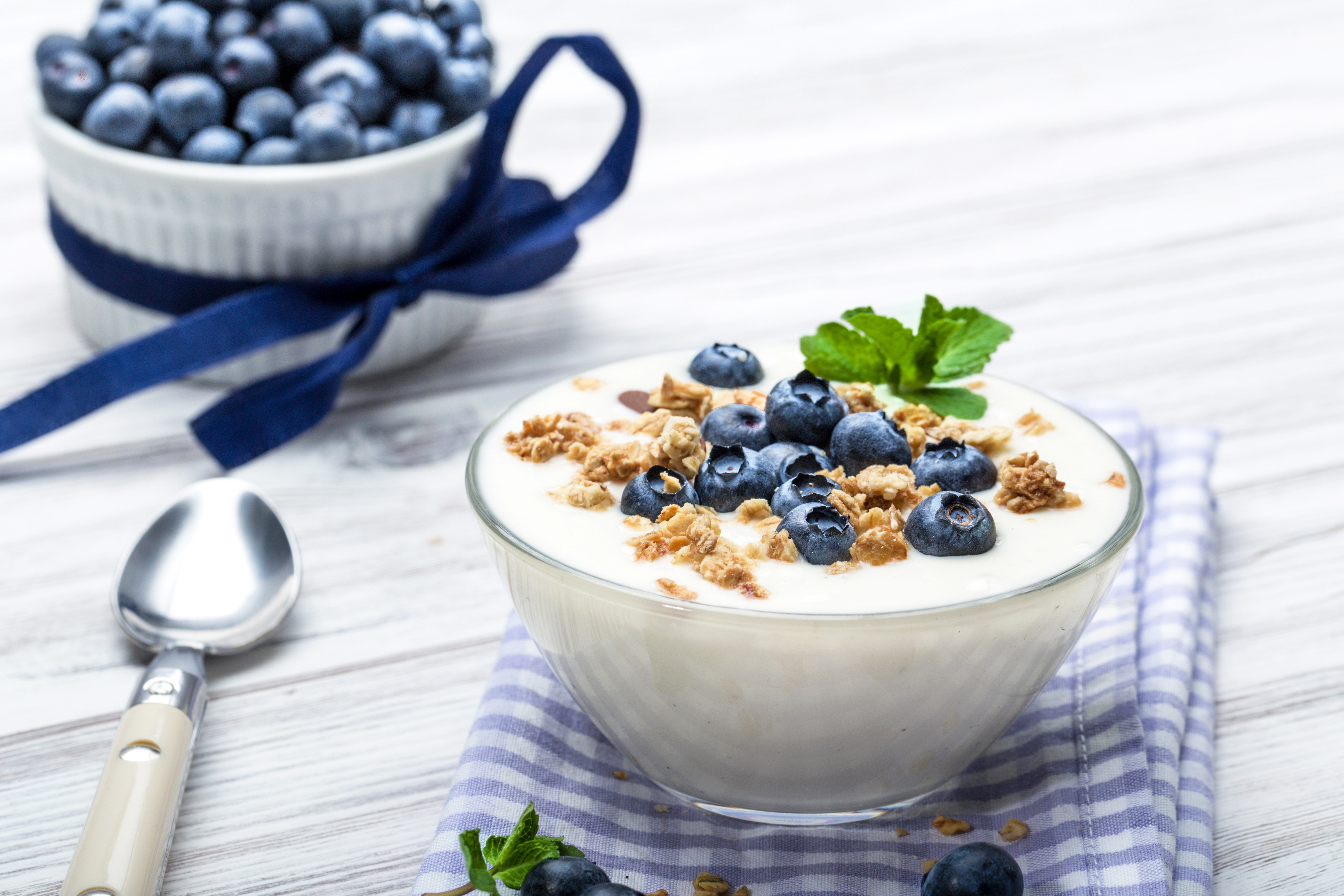 dairy product, oats - food, 5K, kitchen utensil, no people, berry fruit, breakfast, still life, bowl, food, temptation, refreshment, eating utensil, healthy eating, HD Wallpaper
