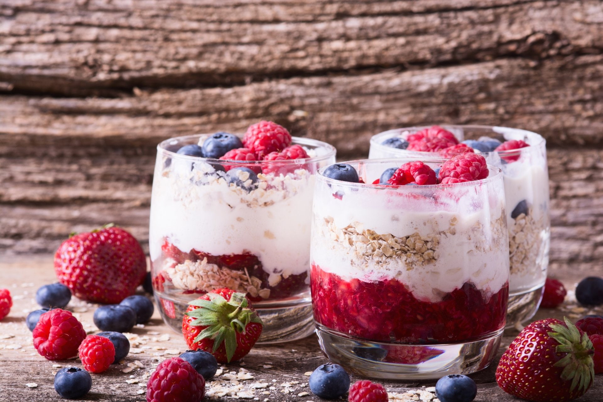 Food, Blueberry, Berry, Glass, Muesli, Fruit, 1080P, Raspberry, Yogurt, Strawberry, Dessert, Still Life, HD Wallpaper