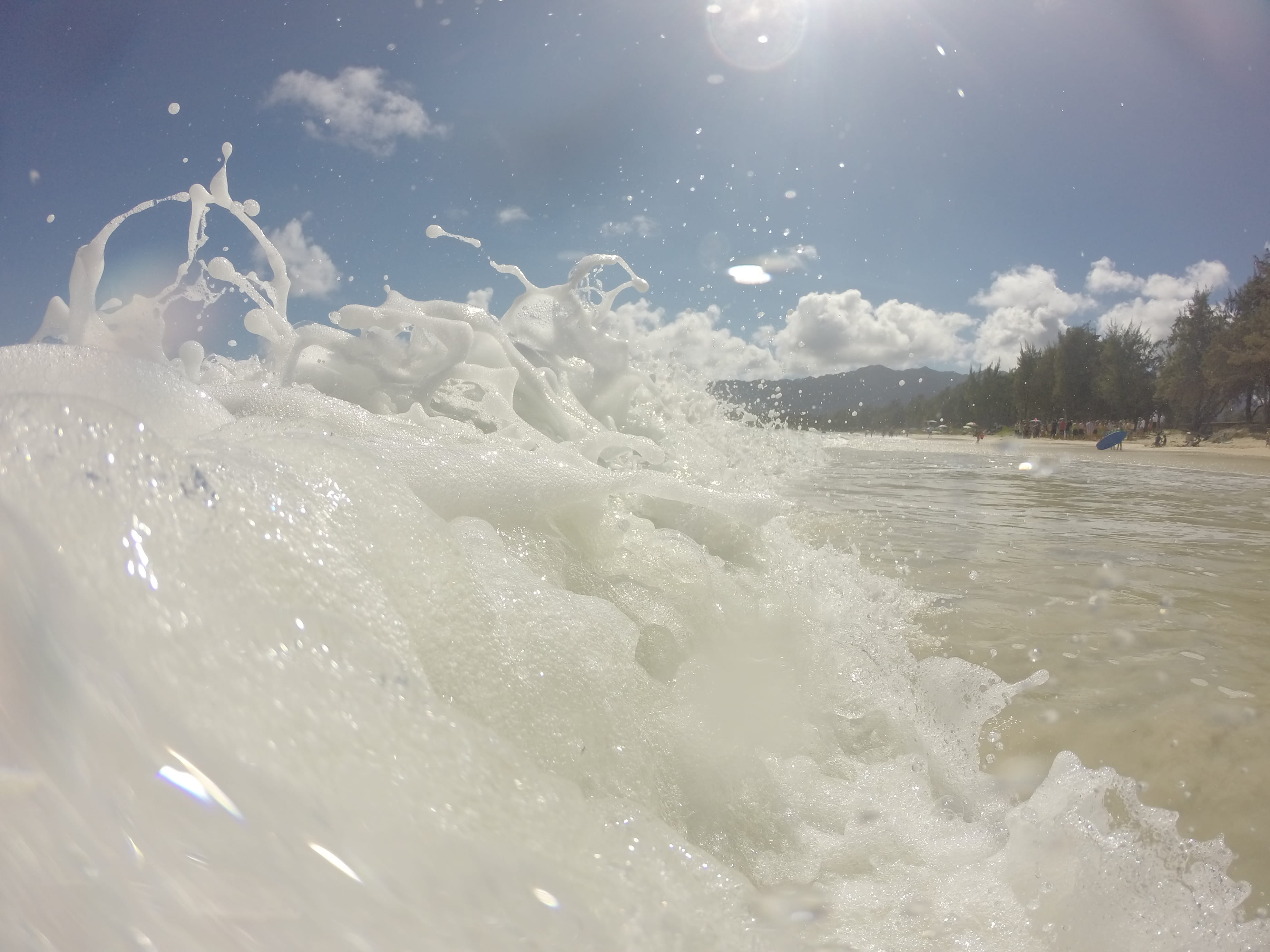 hawaii, water, beach, surf, sport, splashing, wave, land, blue sky, breaking, day, beauty in nature, united states, outdoors, waves, power in nature, 2K, HD Wallpaper