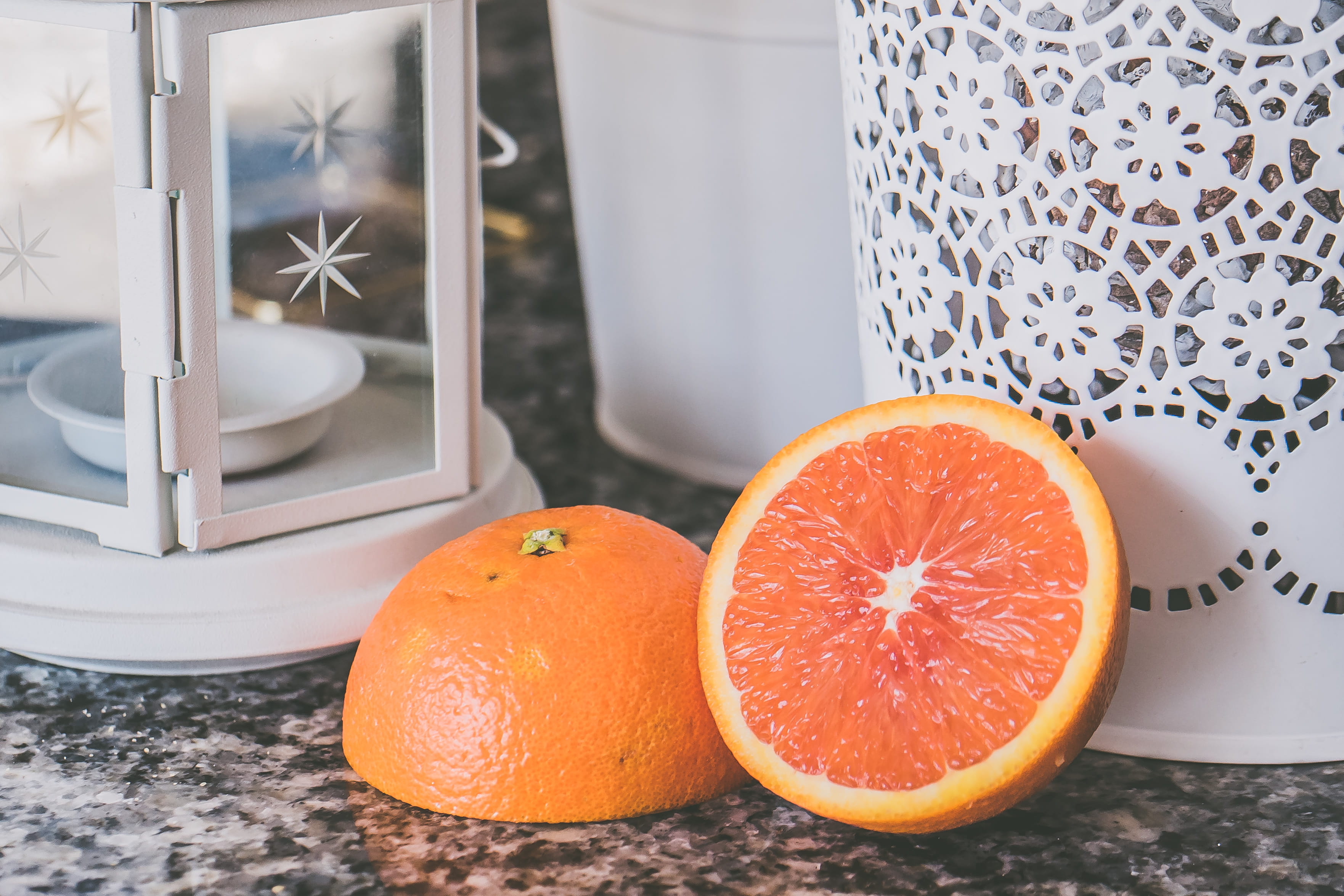 sliced, background, glass, close-up, no people, lamp, slice, orange - fruit, white, day, candle, juicy, tropical, wellbeing, framed, food and drink, citrus fruit, HD Wallpaper