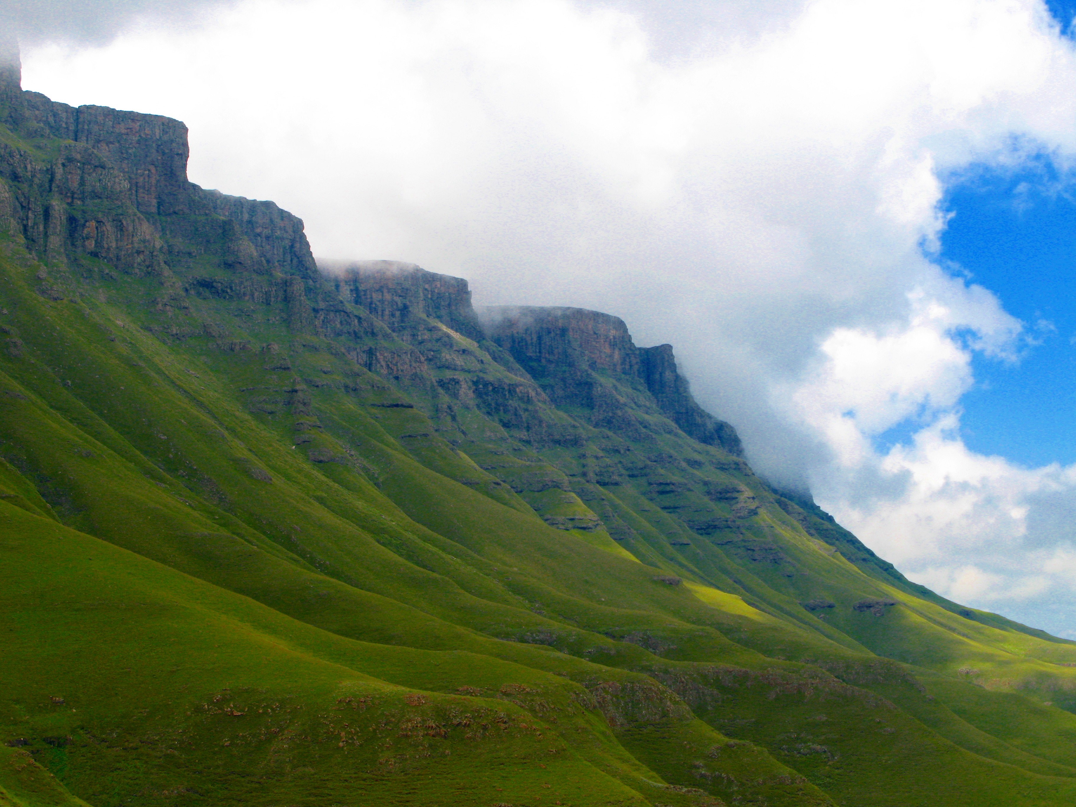 scenics, summer, tranquility, beauty in nature, hill, sky, no people, mountains, scenics - nature, idyllic, meadow, lesotho, day, environment, mountain, HD Wallpaper