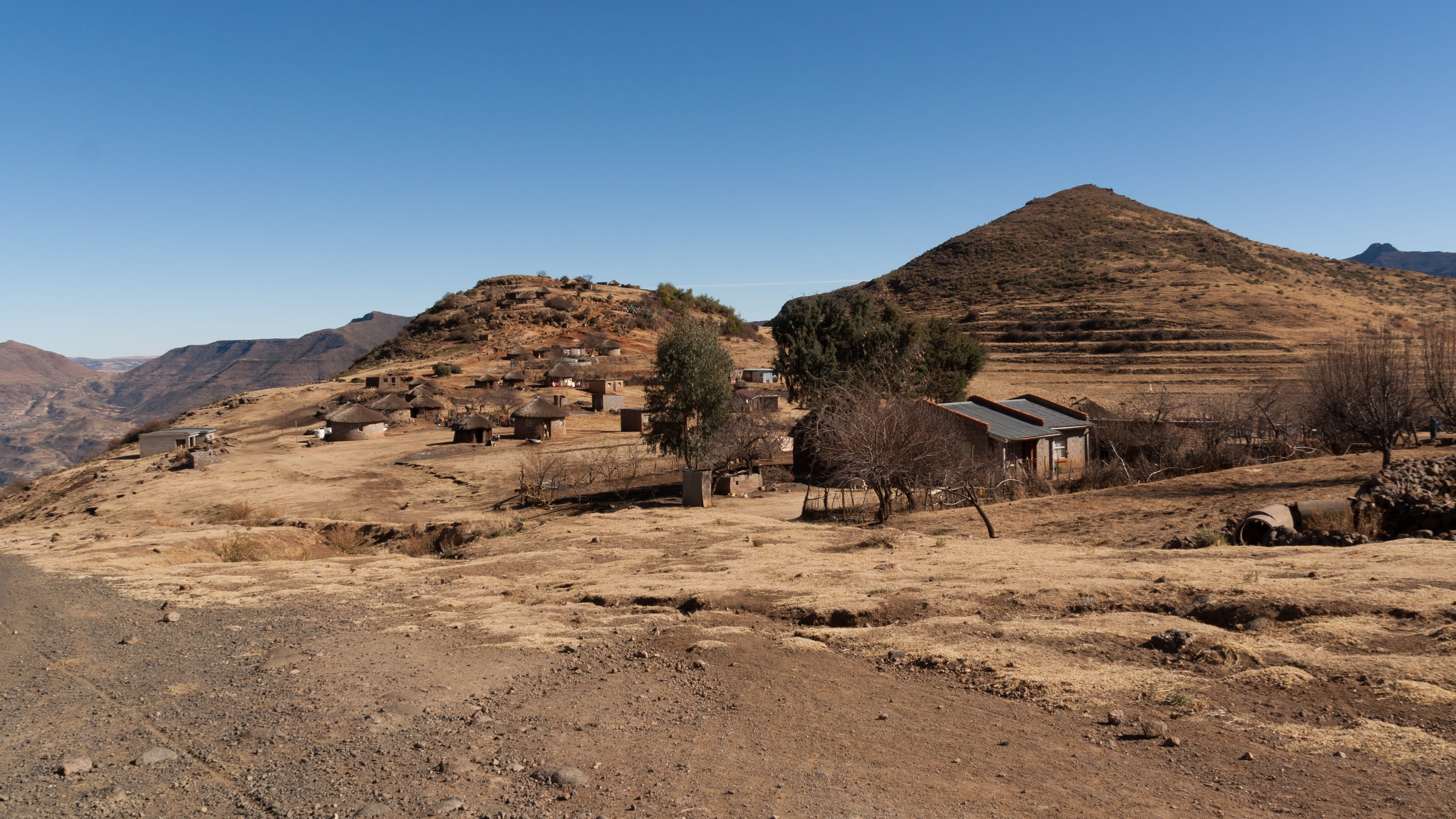 day, climate, clear sky, arid climate, nature, rock, land, outdoors, rock - object, desert, no people, lesotho, scenics - nature, 4K, sky, travel, blue, HD Wallpaper