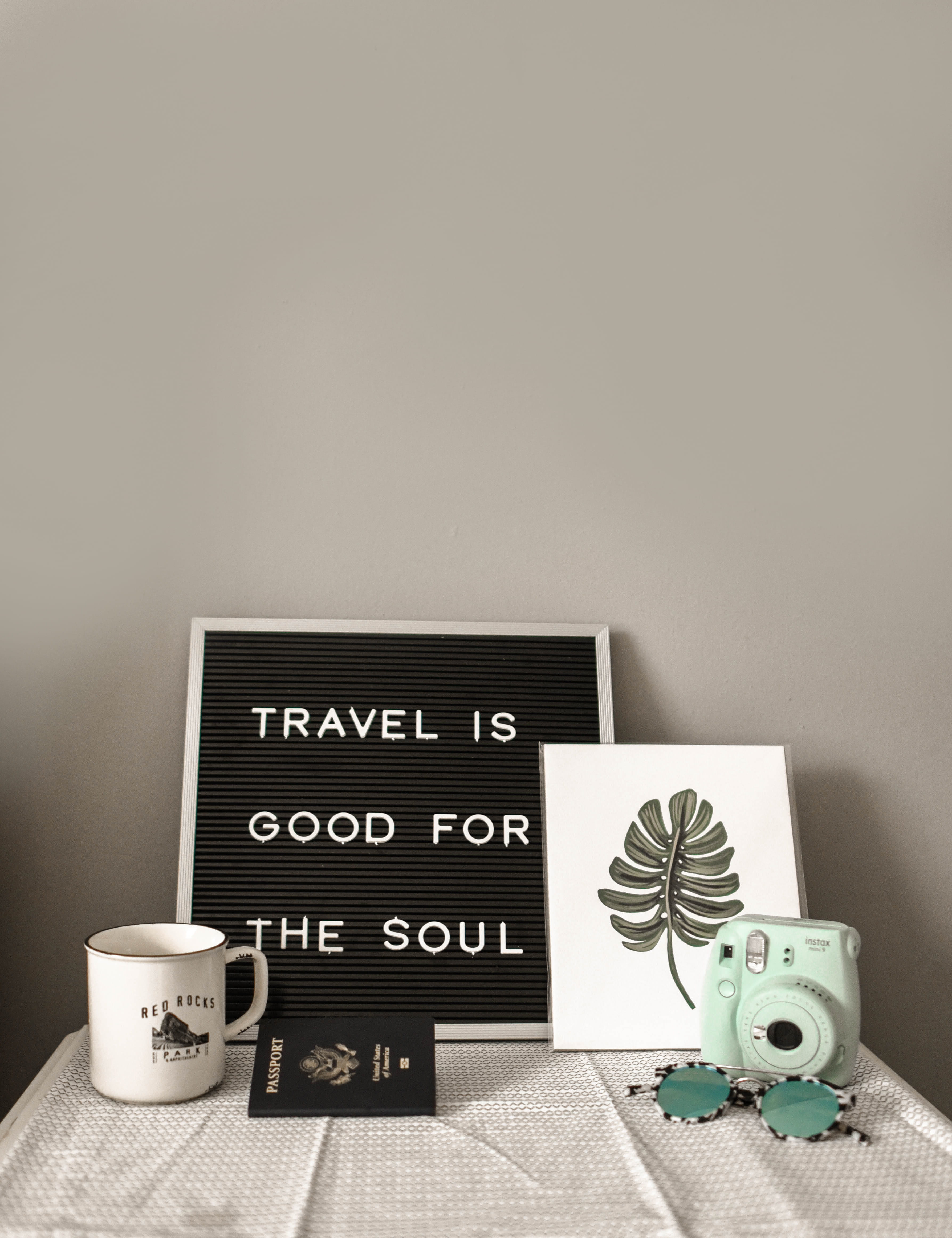 paper, painting, frame, teal, table, tea cup, technology, modern decoration, representation, instax, instant, passport, camera, refreshment, coffee, leafe frame, Phone HD Wallpaper