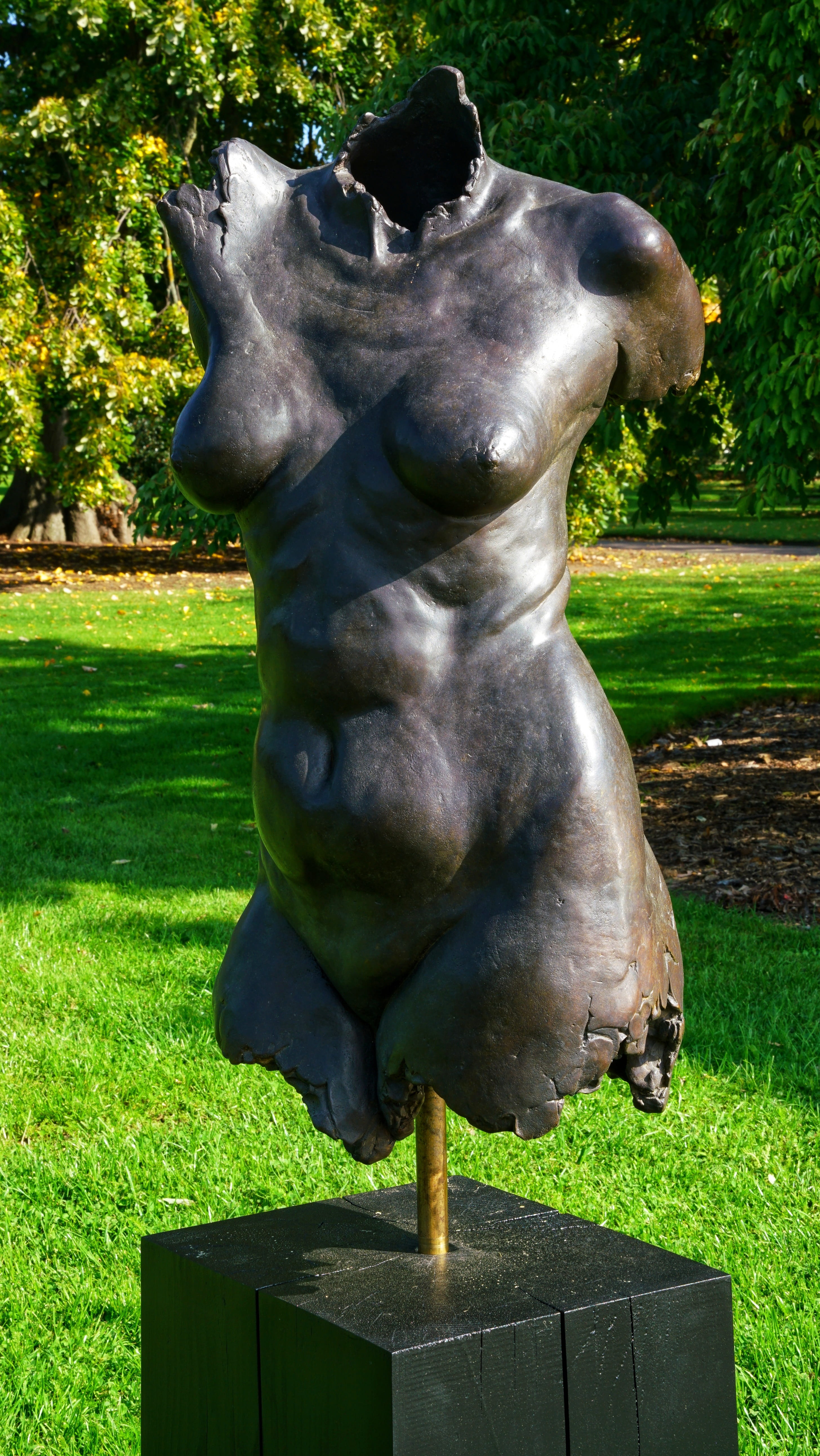statue, kew gardens, green color, plant, park - man made space, london, sculpture, grass, torso, no people, outdoors, representation, woman, creativity, Phone HD Wallpaper