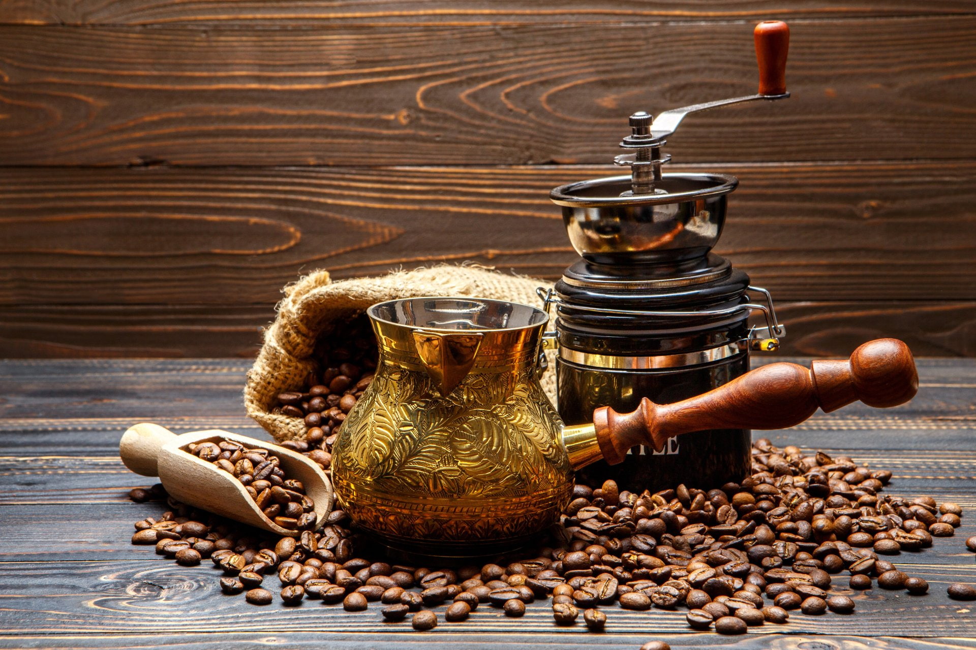 Still Life, Food, Coffee Beans, Grinder, 1080P, Coffee, HD Wallpaper